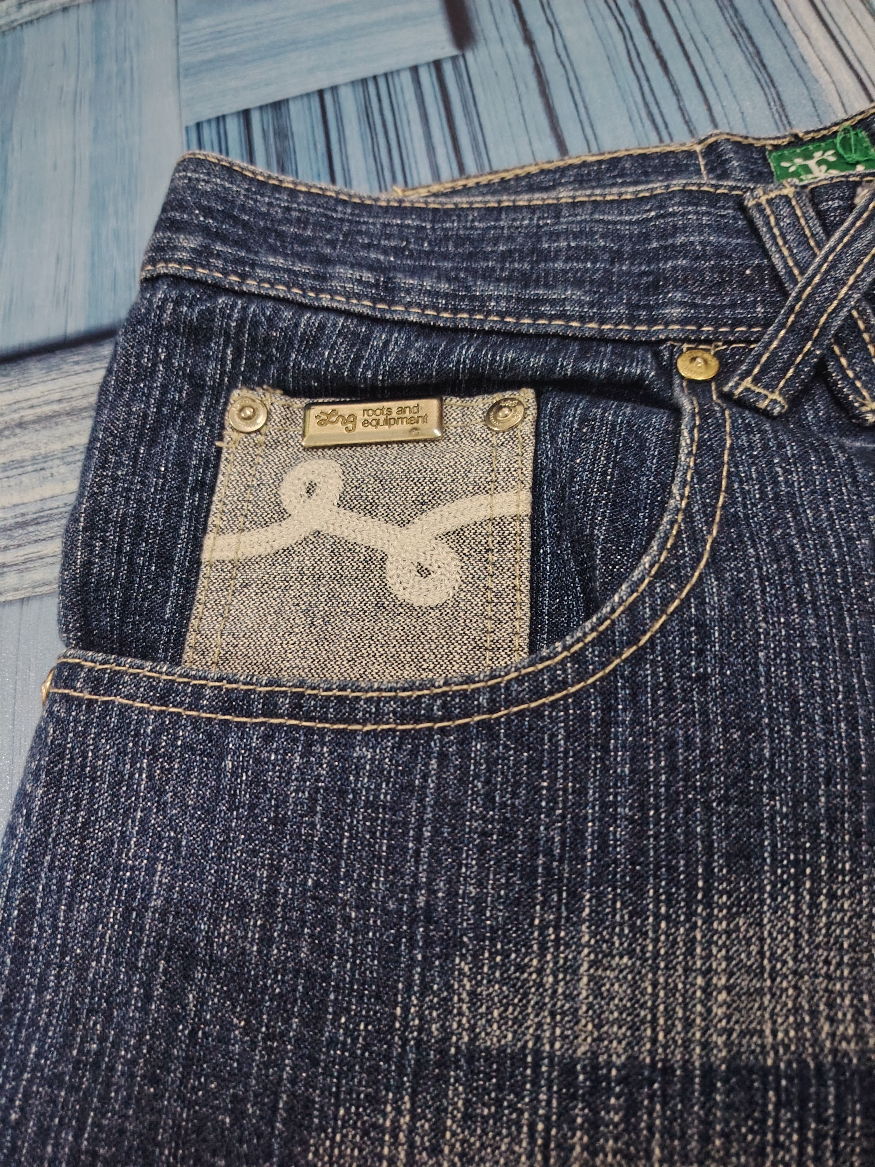 Japanese Brand 💥Insane💥 90's LRG Baggy Flared Jeans Size US 35 - 8 Thumbnail