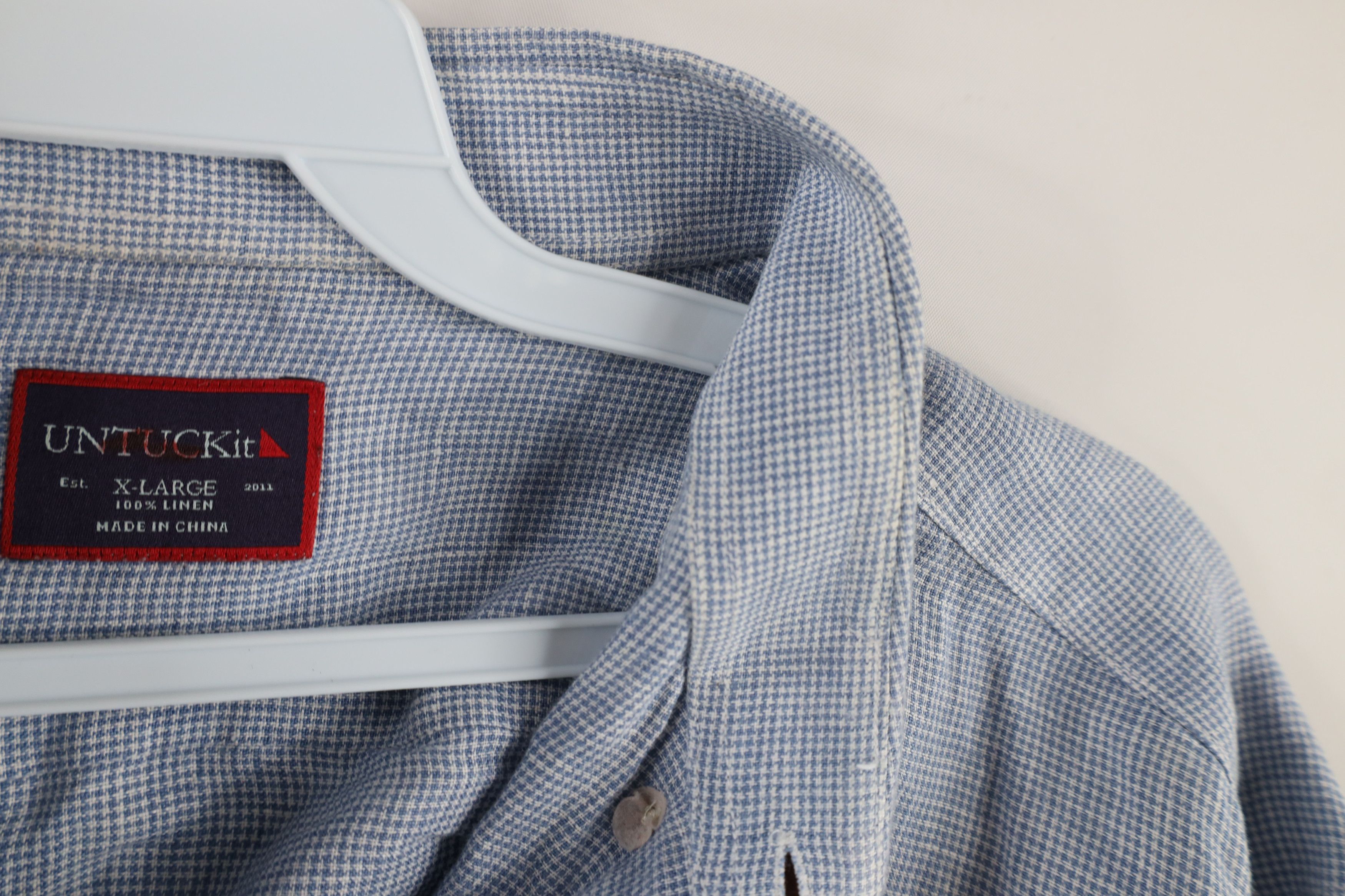 UNTUCKit × Vintage Untuckit Weave Long Sleeve Collared Button Down Shirt Blue Size US XL / EU 56 / 4 - 9 Thumbnail