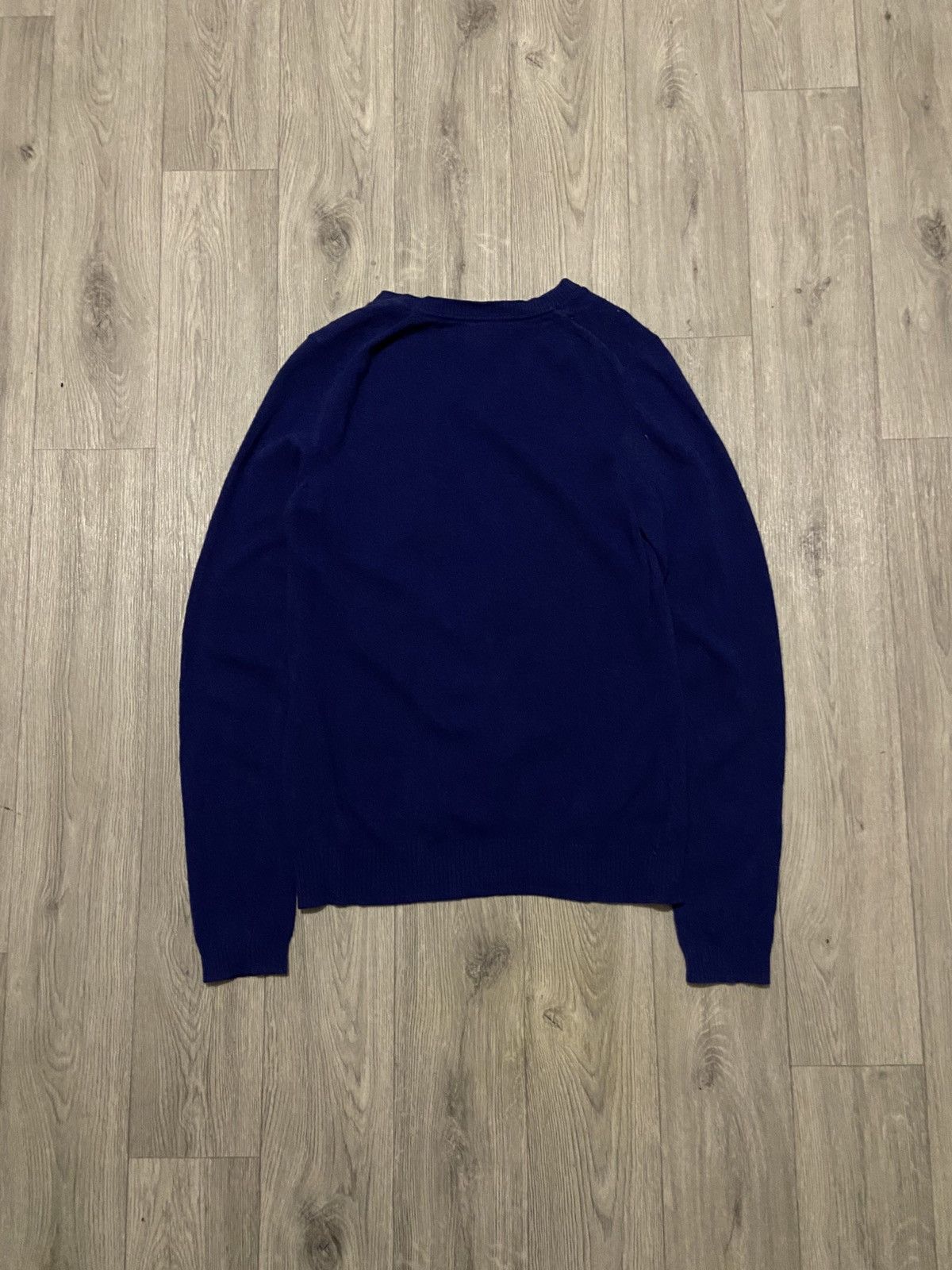 Burberry Burberry London V-neck Merino Wool Sweater Size M Navy Blue Size US M / EU 48-50 / 2 - 8 Thumbnail