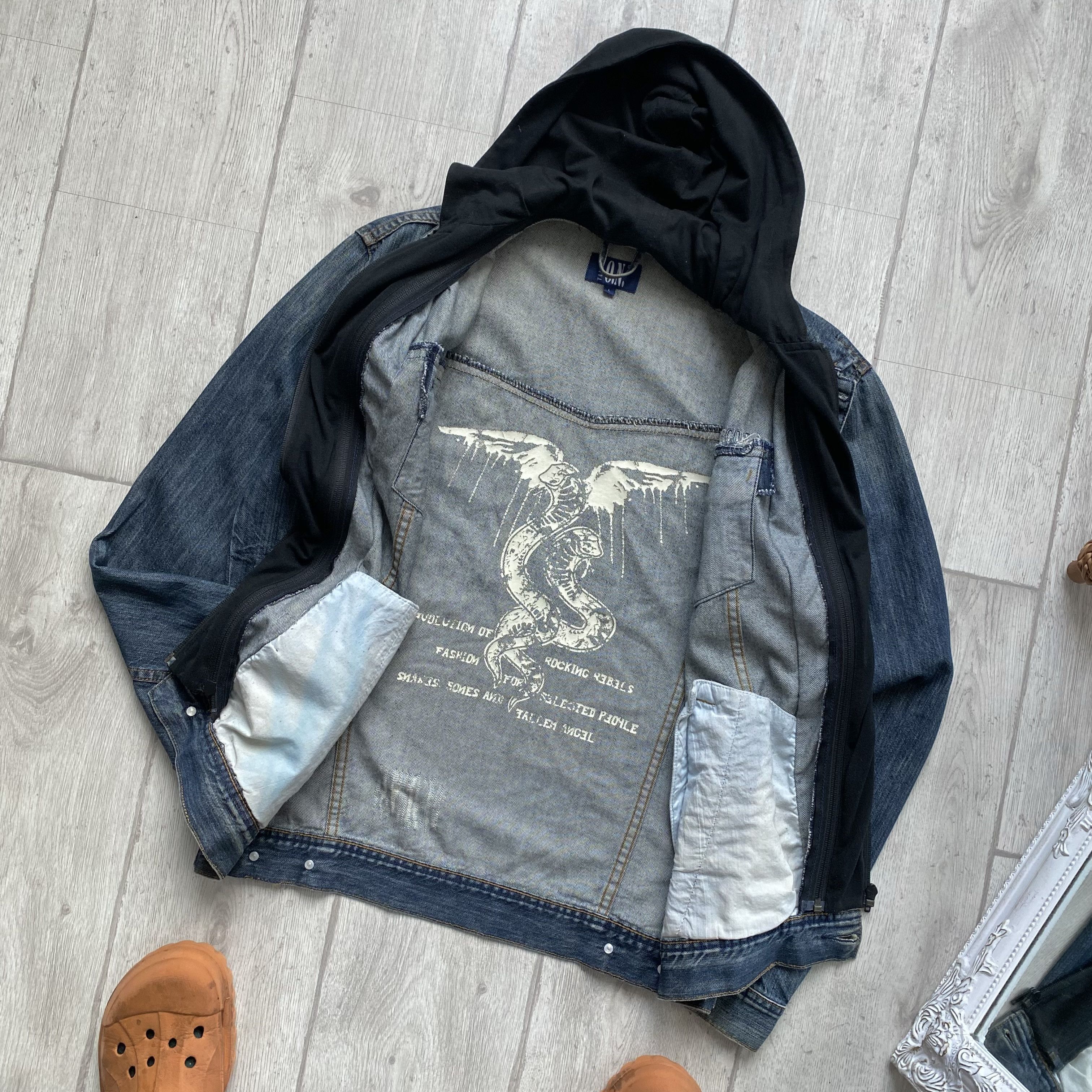 Hysteric Glamour LGB Style Vintage Hooded Trucker Wash Denim Jacket Size US L / EU 52-54 / 3 - 1 Thumbnail