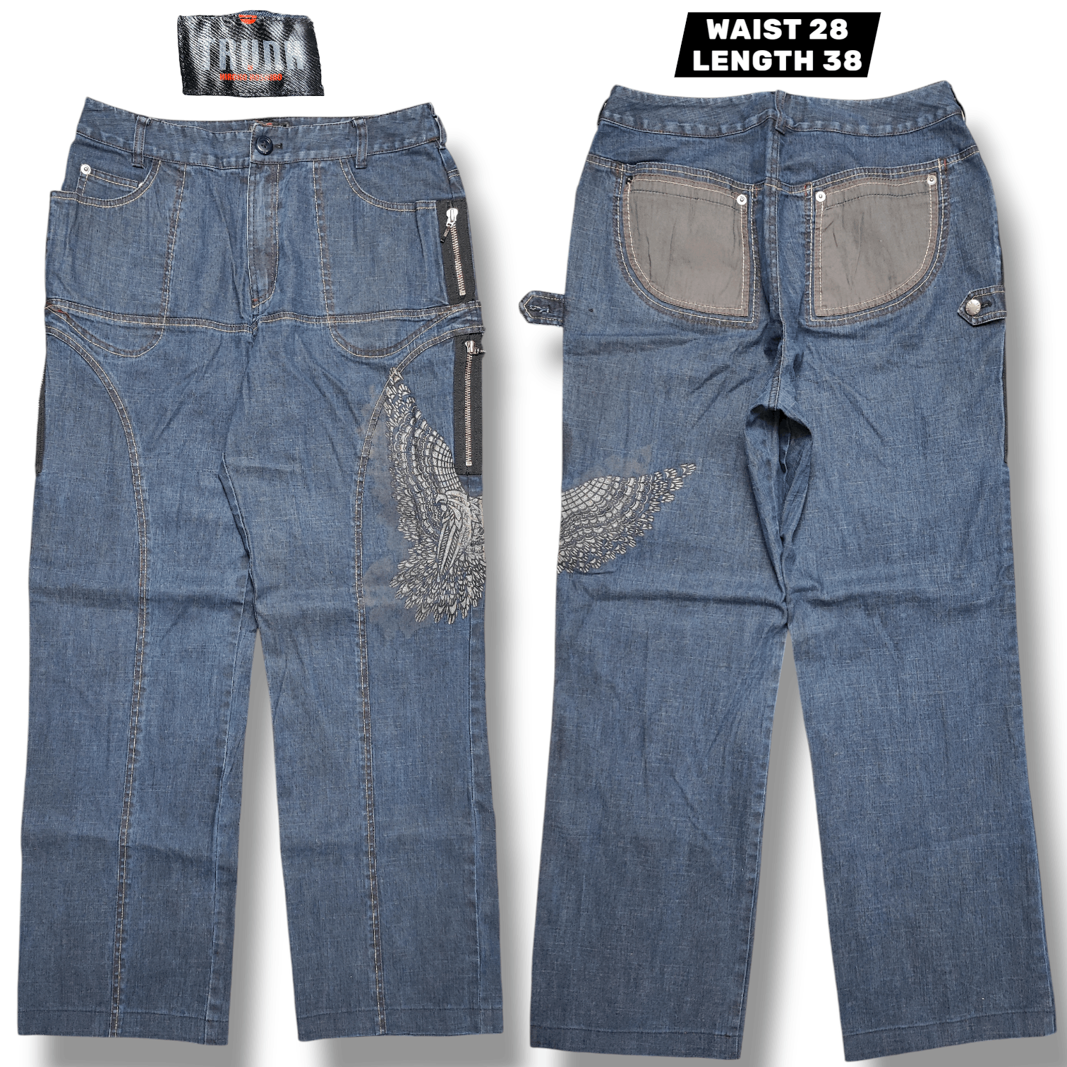 Number (N)ine Vintage Eagle Embroidery Baggy Loose Bootcut Wide Leg Size US 28 / EU 44 - 1 Thumbnail