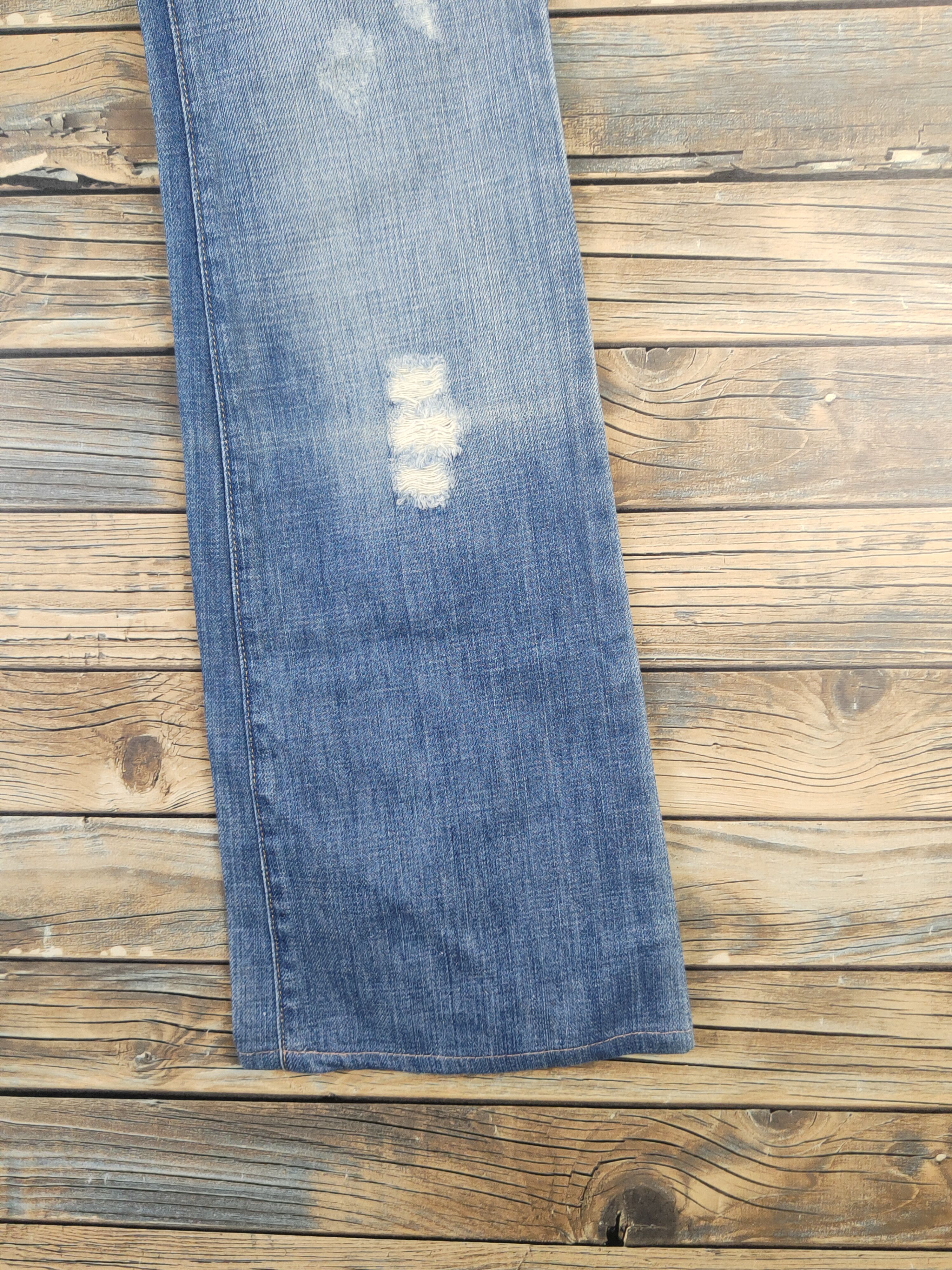 Joe's DL Joe's Blue Distressed Ripped Jeans #46-010 Size 24" / US 00 / IT 34 - 6 Thumbnail