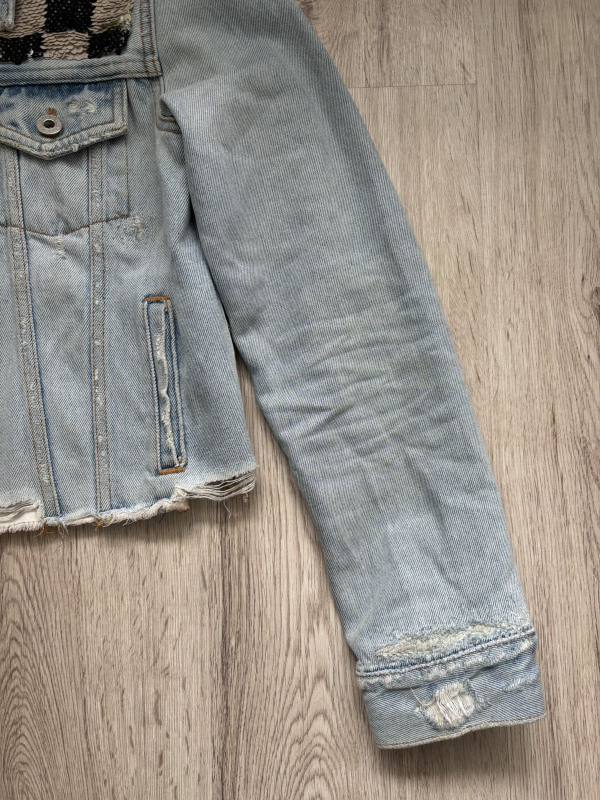 Off-White OFF-WHITE C/O VIRGIL ABLOH CHECKERED DENIM JACKET size 40 Size L / US 10 / IT 46 - 4 Thumbnail