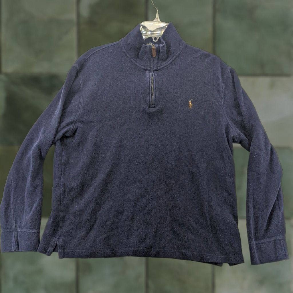 Polo Ralph Lauren Polo Ralph Lauren Long Sleeve 1/4 Zip Pullover Sweater Blue Solid Regular Fit Men Large Size US L / EU 52-54 / 3 - 1 Thumbnail