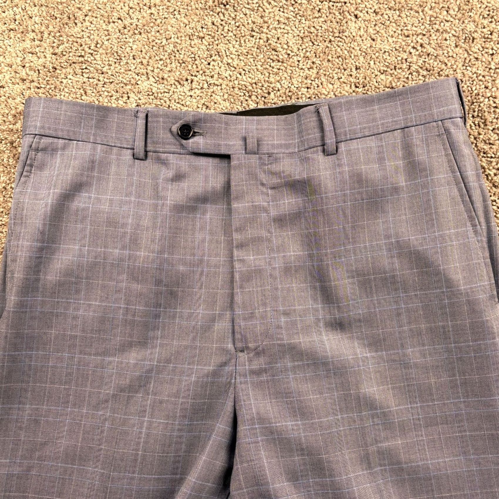 Brooks Brothers Brooks Brothers Pants 34x28 Gray Windowpane Wool Dress Slacks Flat Front Pants Mens Regular Gray Windowpane Wool Dress Pants 34 28 Size US 34 / EU 50 - 2 Thumbnail