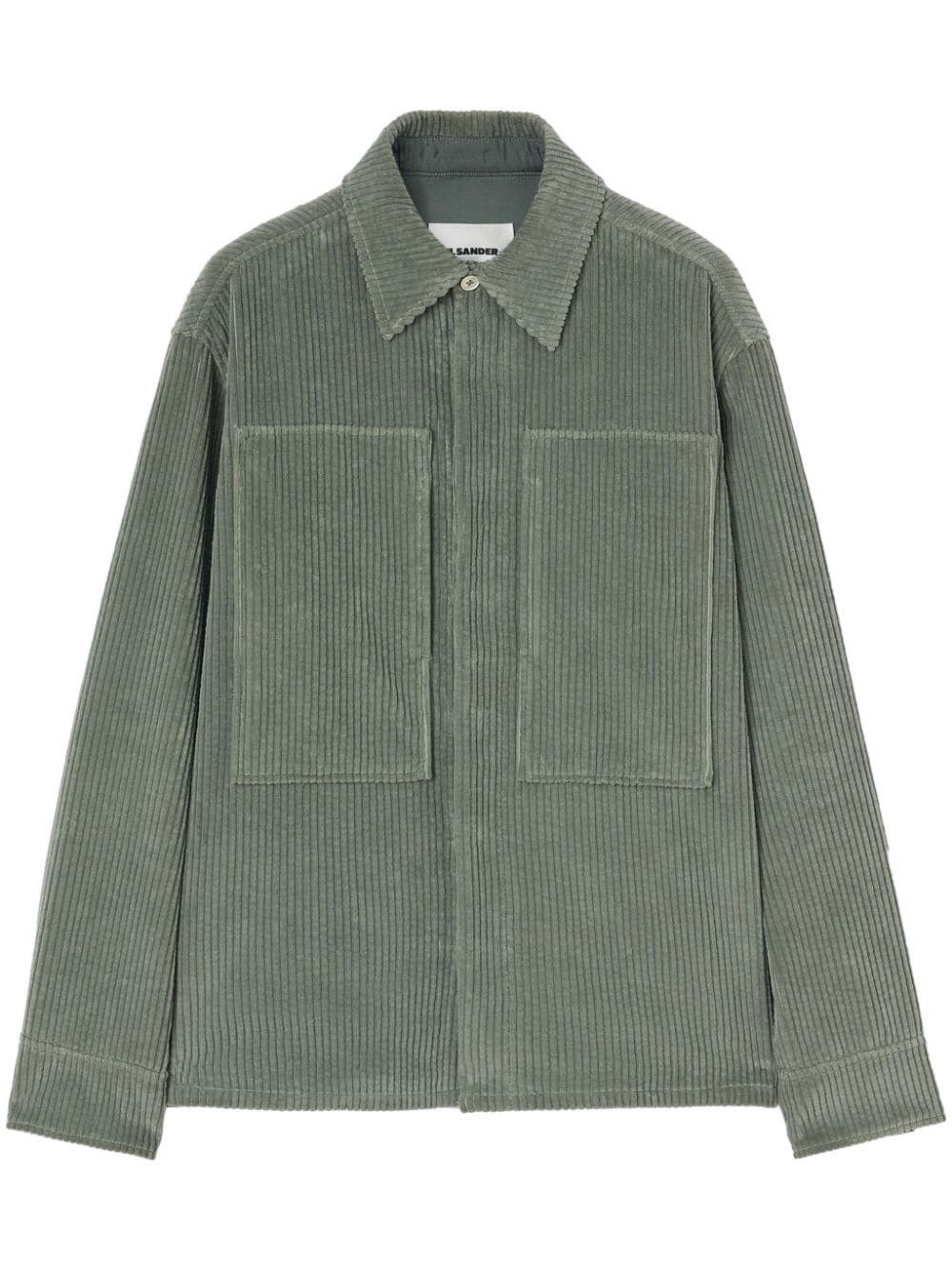 Jil Sander o1w1db10825 Drop-Shoulder Corduroy Shirt in Sage Green Size US S / EU 44-46 / 1 - 1 Thumbnail
