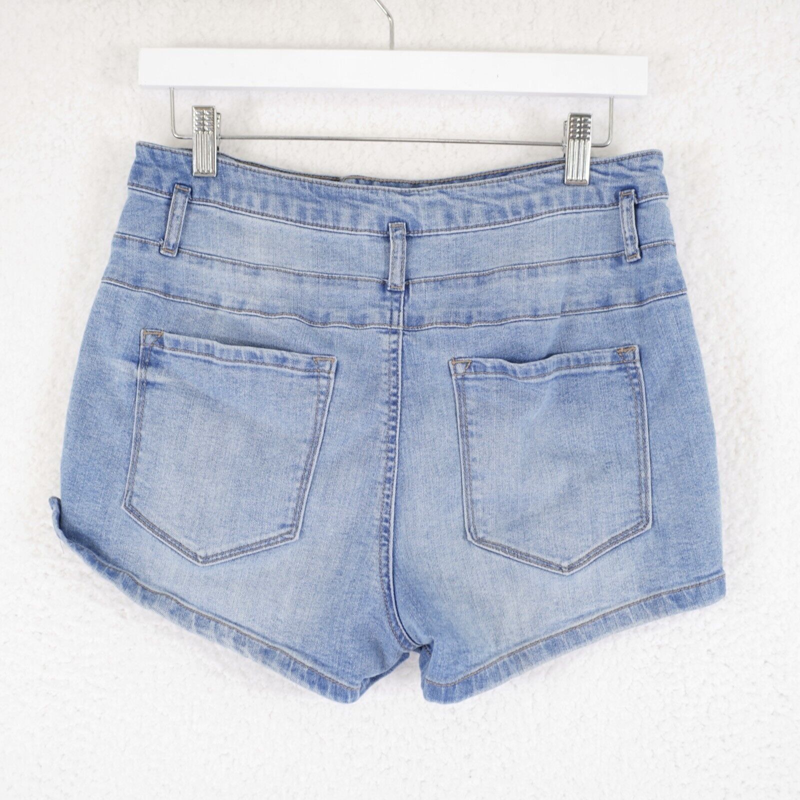 Designer Refuge Light Blue Denim Shorts Size 10 Zip And Button Whiske Size 32" / US 10 / IT 46 - 3 Thumbnail