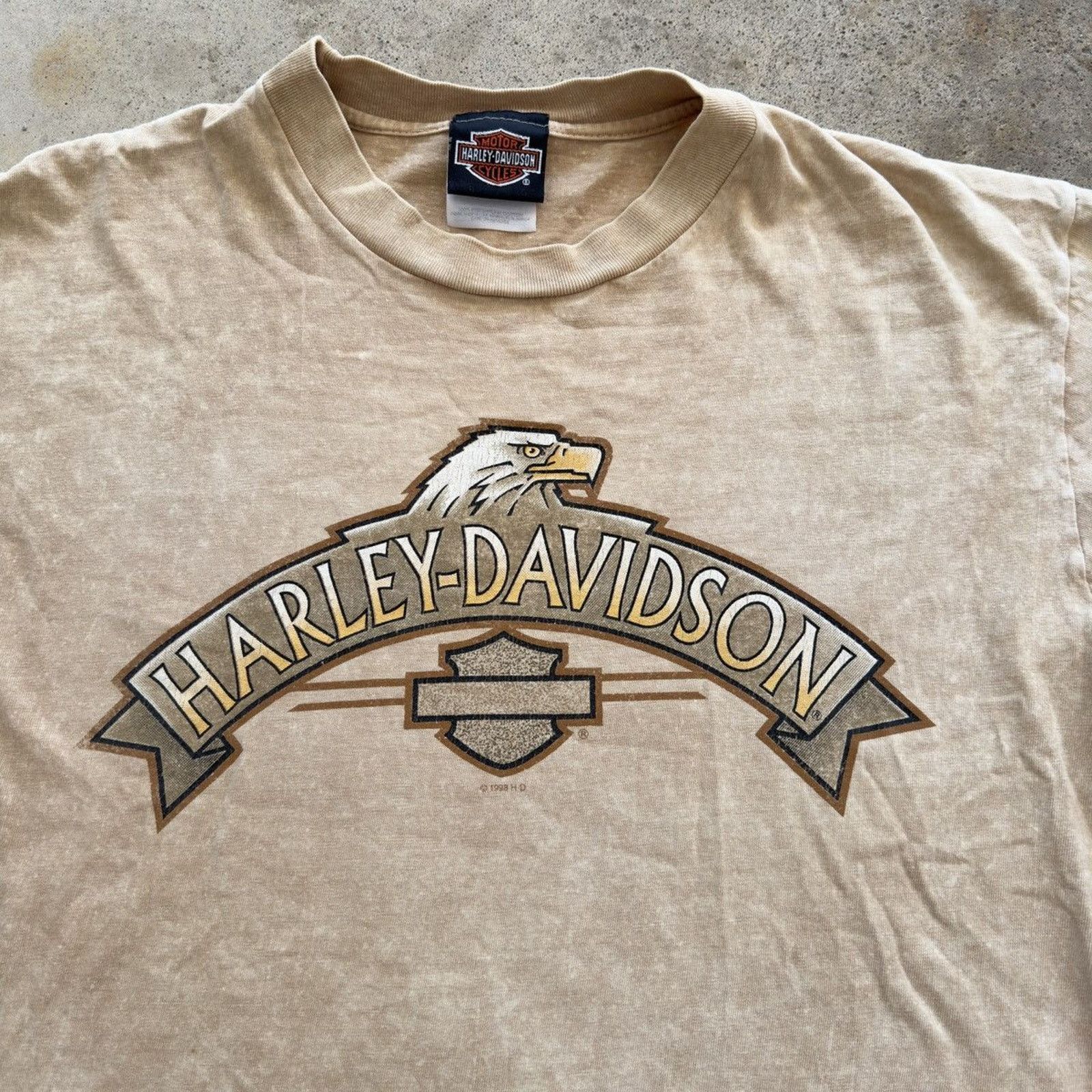 Harley Davidson Harley Faded Beige Logo Shirt ERD Grunge Chrome WCC Biker Size US L / EU 52-54 / 3 - 5 Thumbnail