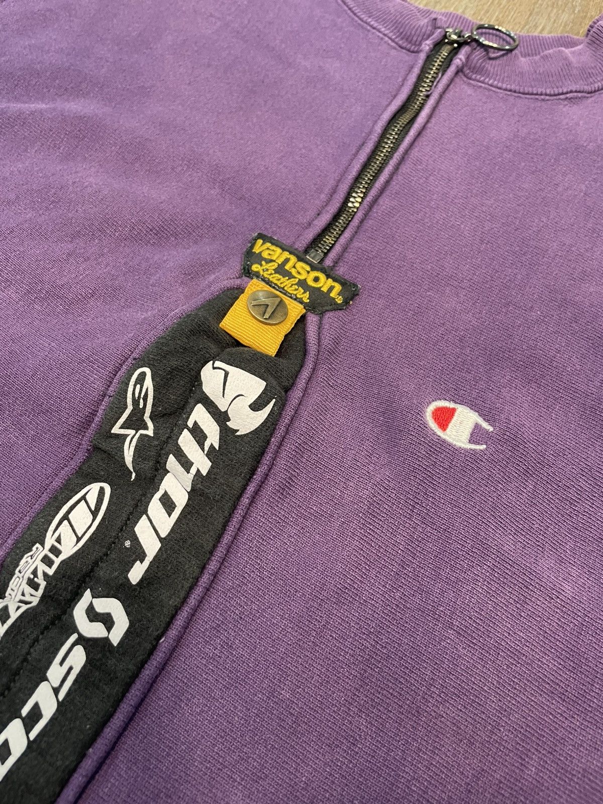 Champion Champion x Vanson Leathers Reverse Weave Halfzipper Size L / US 10 / IT 46 - 2 Thumbnail