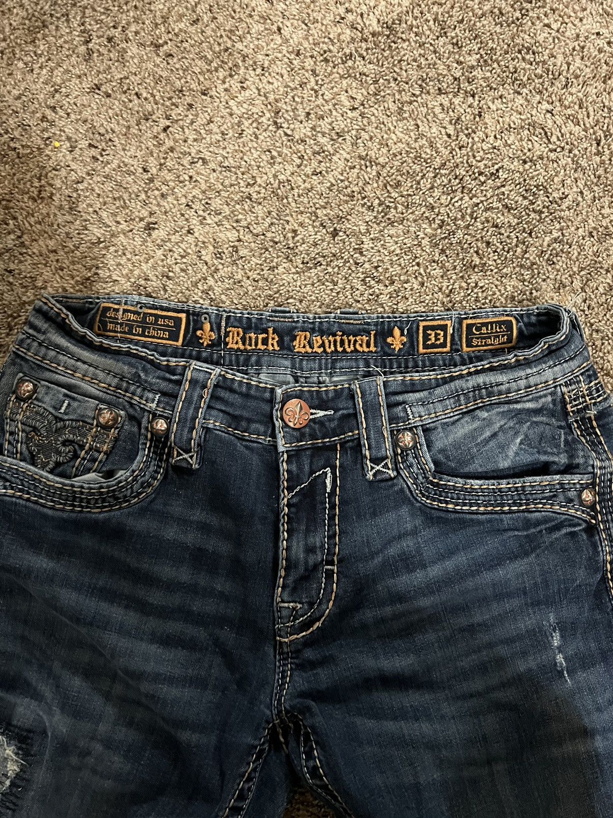 Rock Revival Rock Revival "Callix" Straight Jeans Size US 33 - 2 Thumbnail