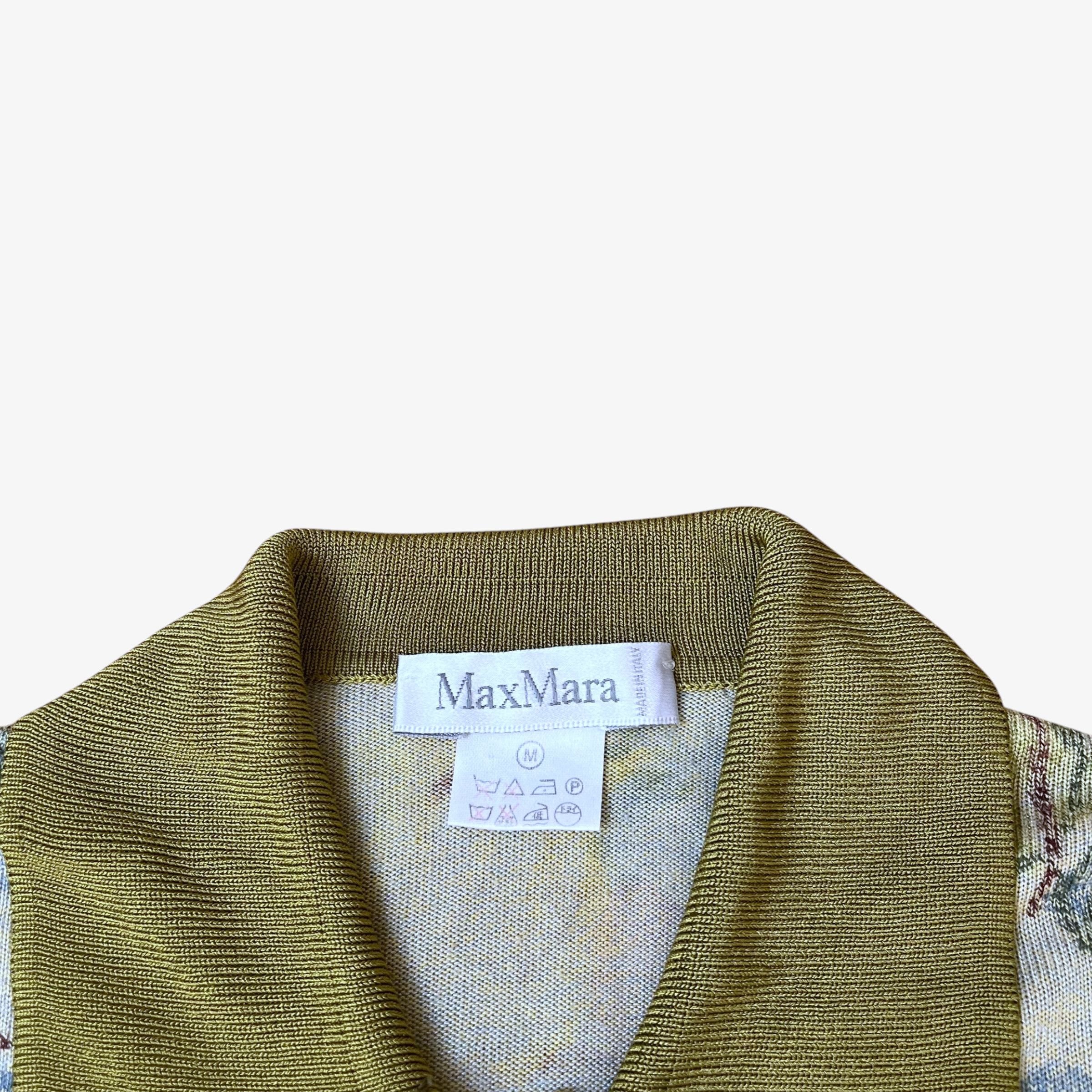 Max Mara Vintage 90s Women's Max Mara Floral Print Knitted Shirt Size L / US 10 / IT 46 - 2 Thumbnail
