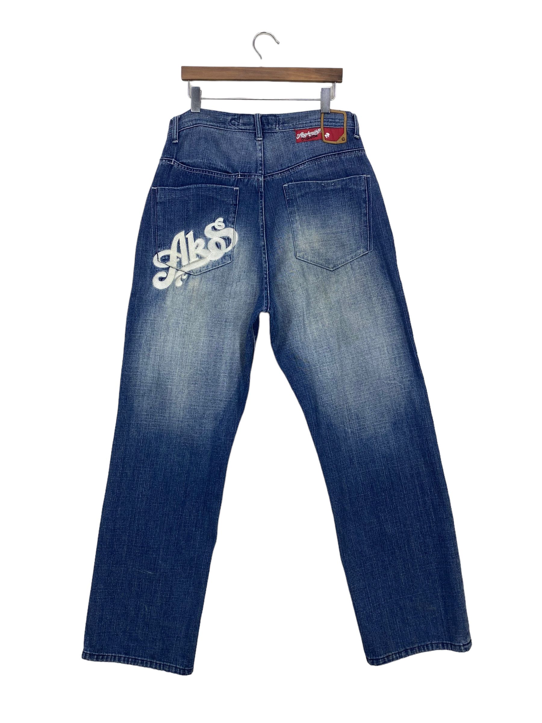image of Akademiks Denim Jeans Hip Hop Baggy Skateboards Jeans in Blue, Men's (Size 34)