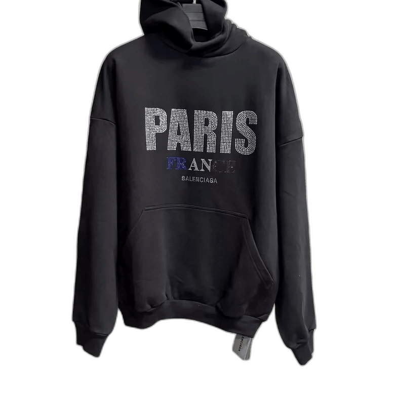 Balenciaga Balenciaga Black Letter Print Hooded Sweatshirt-2505 Size US XS / EU 42 / 0 - 1 Thumbnail