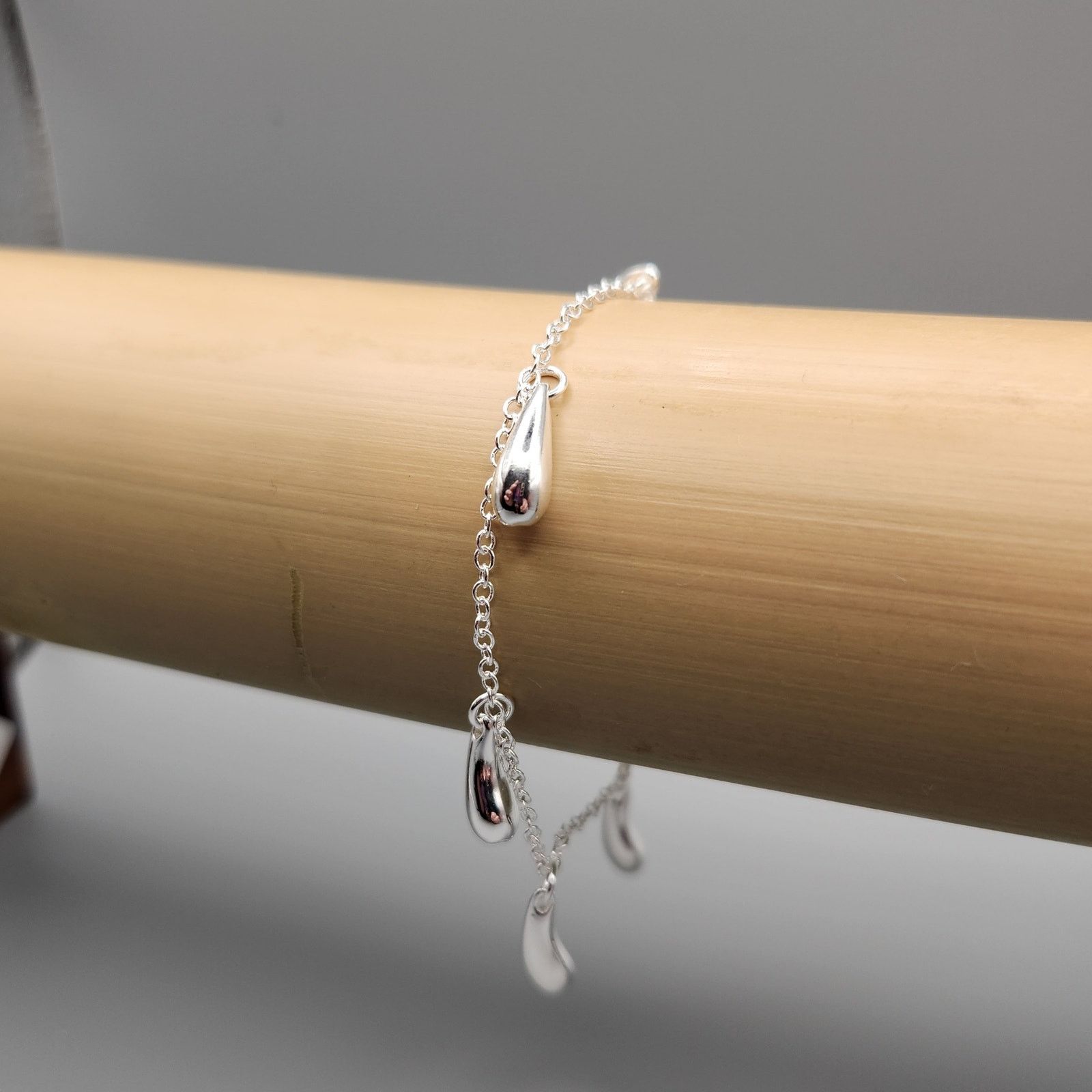 Other Silver Plated Water Drop Charm Bracelet | Polished Chain Size ONE SIZE - 2 Thumbnail