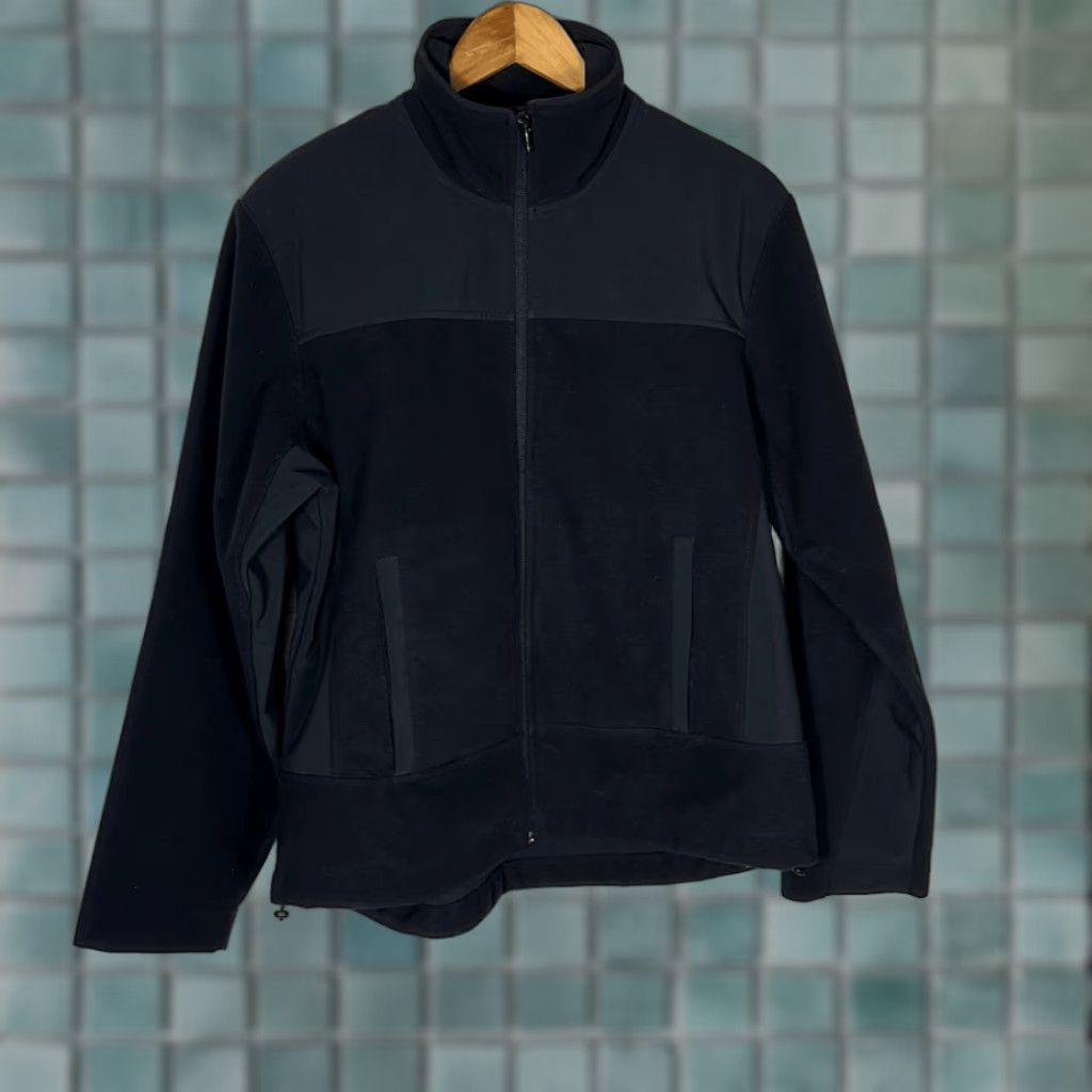 Vintage Finish Line Jacket Black Fleece Coat Full Zip L Large Women Pea Coat - FNL365 Size L / US 10 / IT 46 - 1 Thumbnail