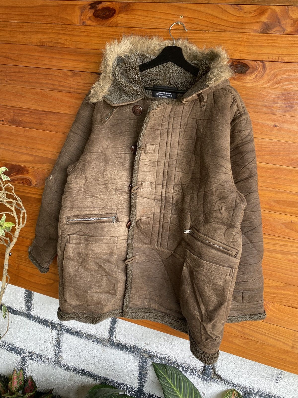 Japanese Brand Houston Type B-7 Shearling Faux Sheepskin Parka Fur Hood Size US M / EU 48-50 / 2 - 4 Thumbnail