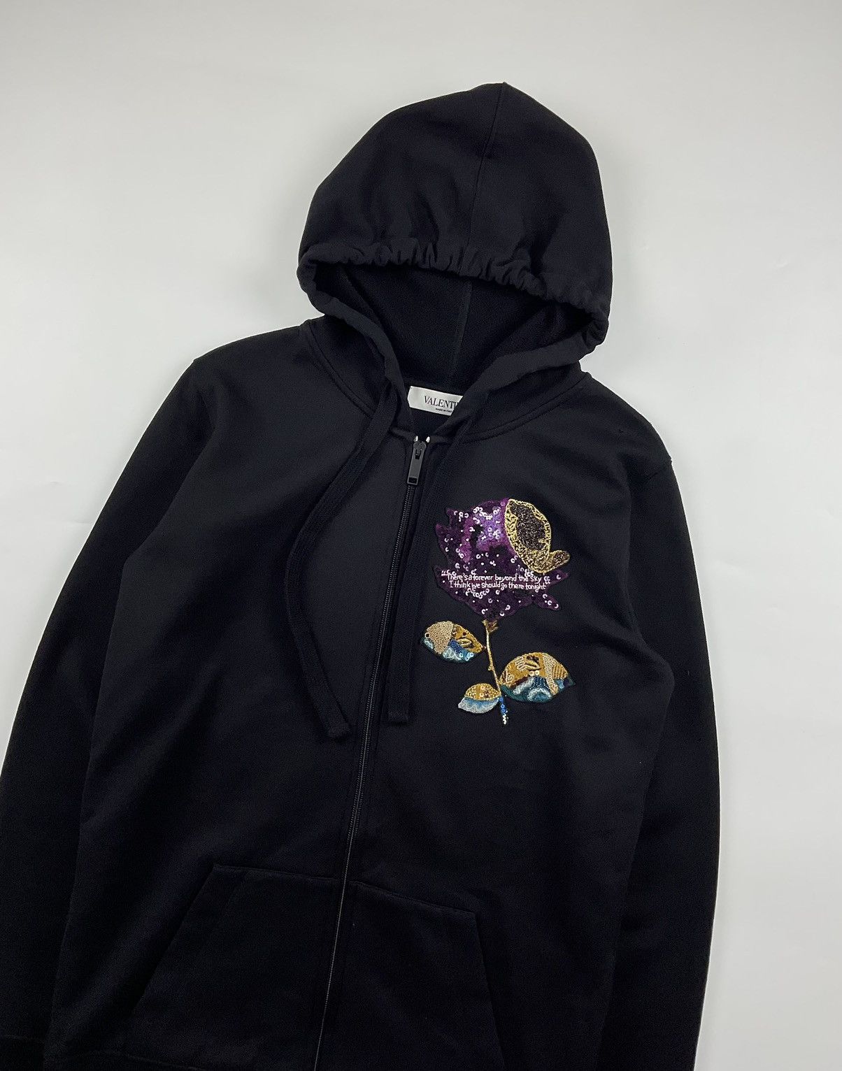 Valentino Valentino Floral Sequin Zip Hoodie Size US M / EU 48-50 / 2 - 2 Thumbnail