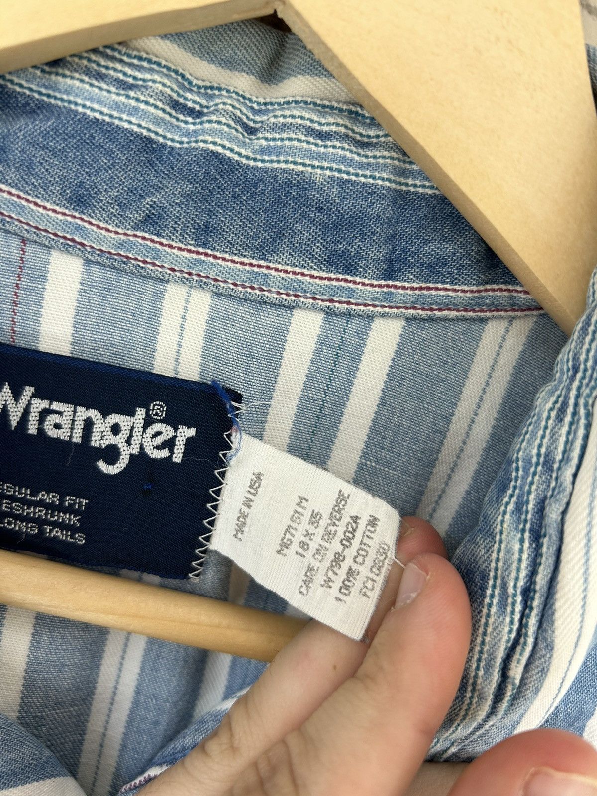 Wrangler Vintage 80s Wrangler Western X Long Tails Pearl Snap Size US XL / EU 56 / 4 - 10 Thumbnail