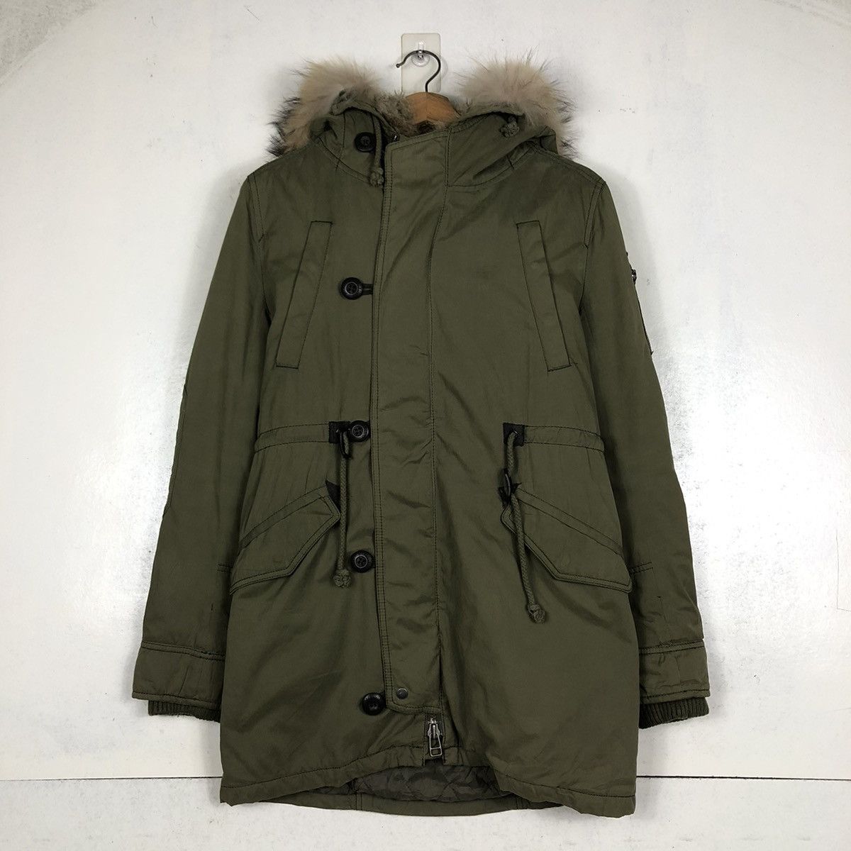 Japanese Brand 📌BIKER JACKET PARKA MINK FUR HOODIE MOUSSY MILITARY DESIGN Size US S / EU 44-46 / 1 - 12 Thumbnail