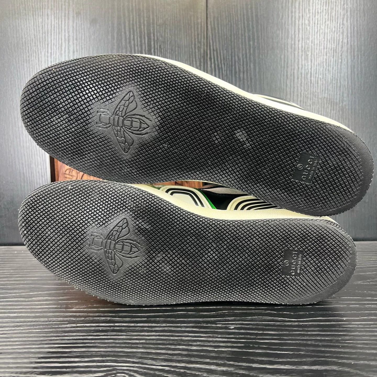 Gucci GUCCI Basket 10 Green-White-Black Distressed Lining Repaired Size US 10 / EU 43 - 7 Thumbnail