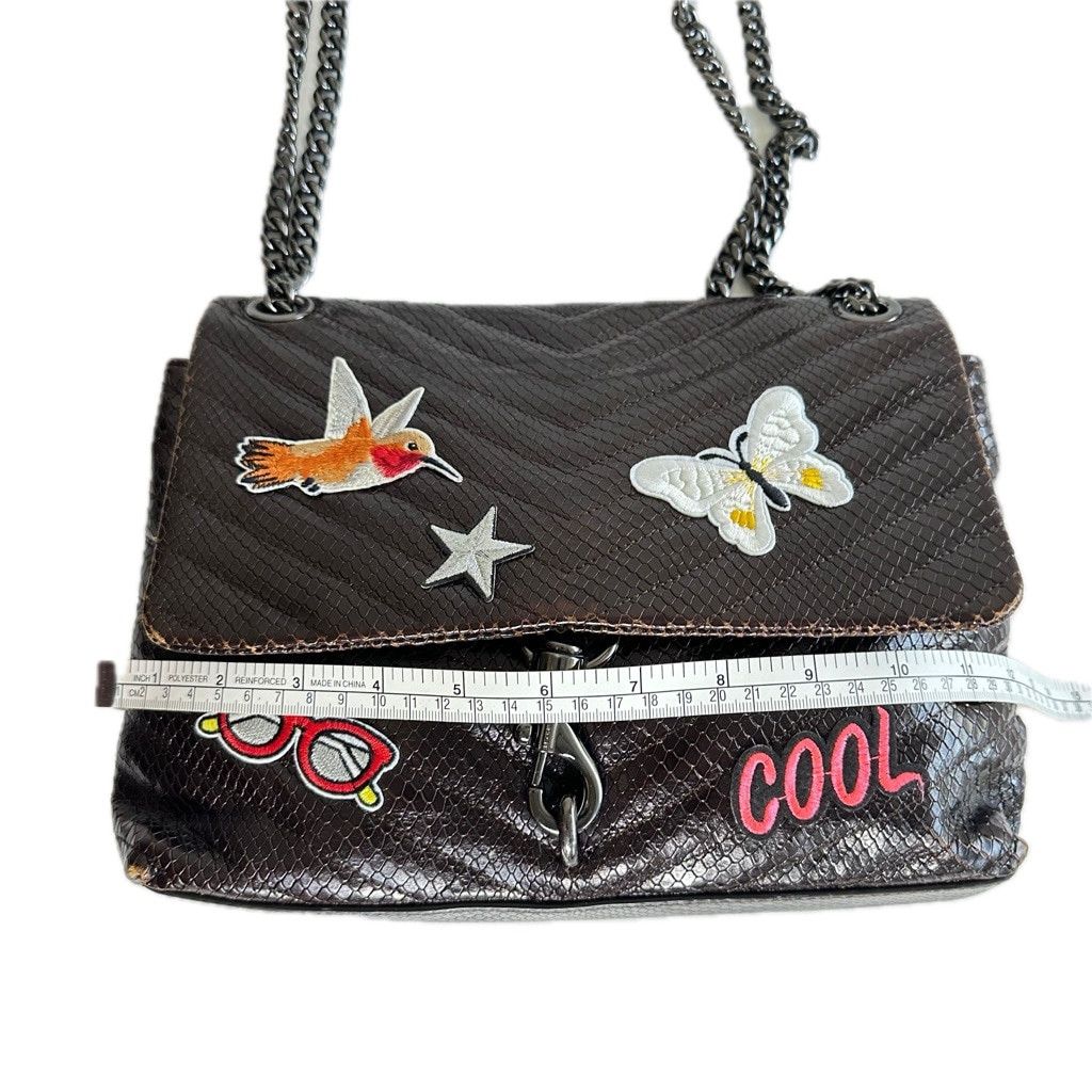 Rebecca Minkoff Rebecca Minkoff Edie Chevron Brown Leather Crossbody Bag Size ONE SIZE - 18 Thumbnail