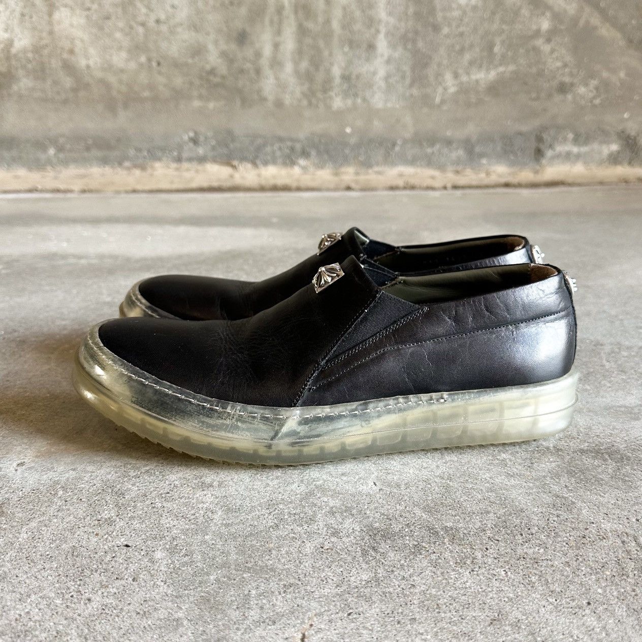 Chrome Hearts × Rick Owens 1/1 Pyramid Stud Special Order Leather No Cap Boat Sneakers Size US 9.5 / EU 42-43 - 6 Thumbnail