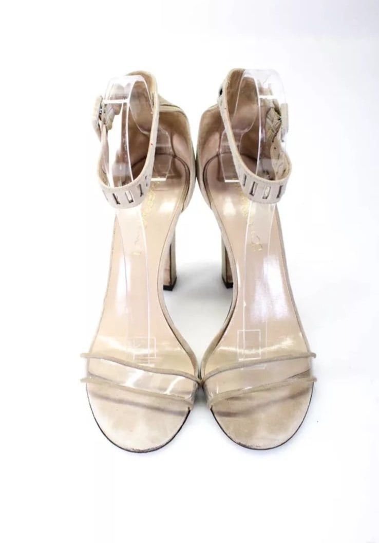 Tamara Mellon Tamara Mellon Jagger Suede Ankle Strap High Heel Sandals Be Size US 9 / IT 39 - 2 Thumbnail
