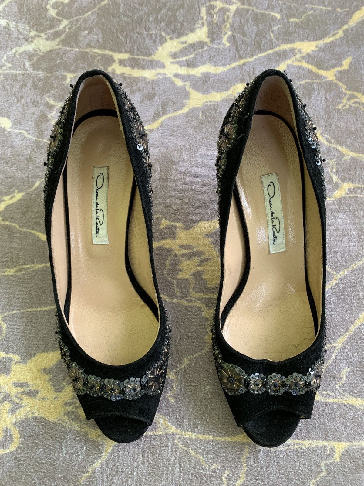 Oscar De La Renta Oscar de la Renta Suede Heels with Embellishments Women's Size US 7.5 / IT 37.5 - 2 Thumbnail