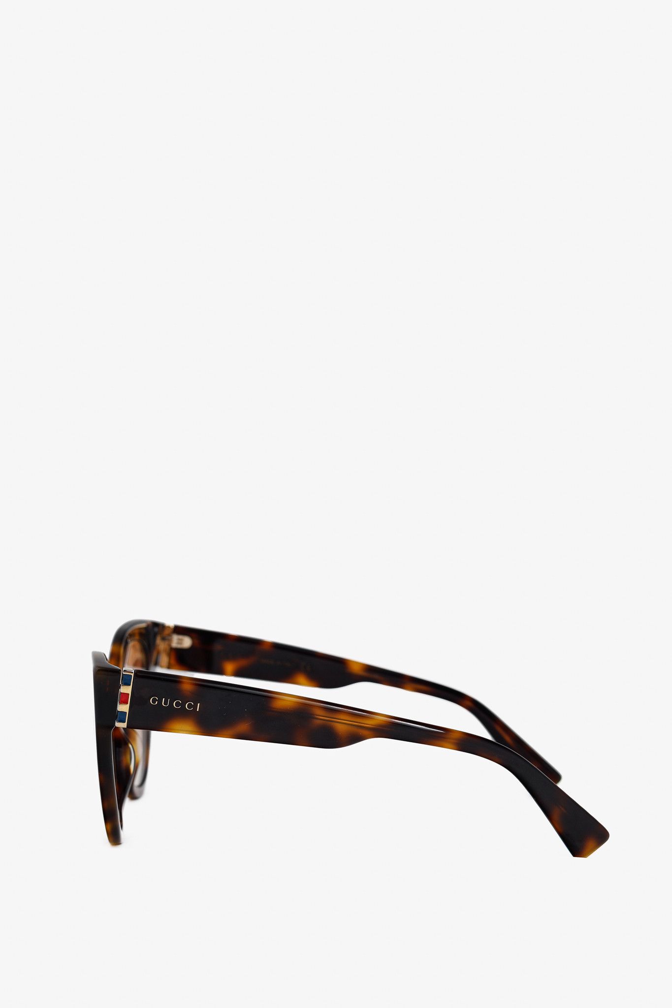 Gucci Gucci Web Plaque Tortoiseshell Cat-Eye Sunglasses Size ONE SIZE - 3 Thumbnail