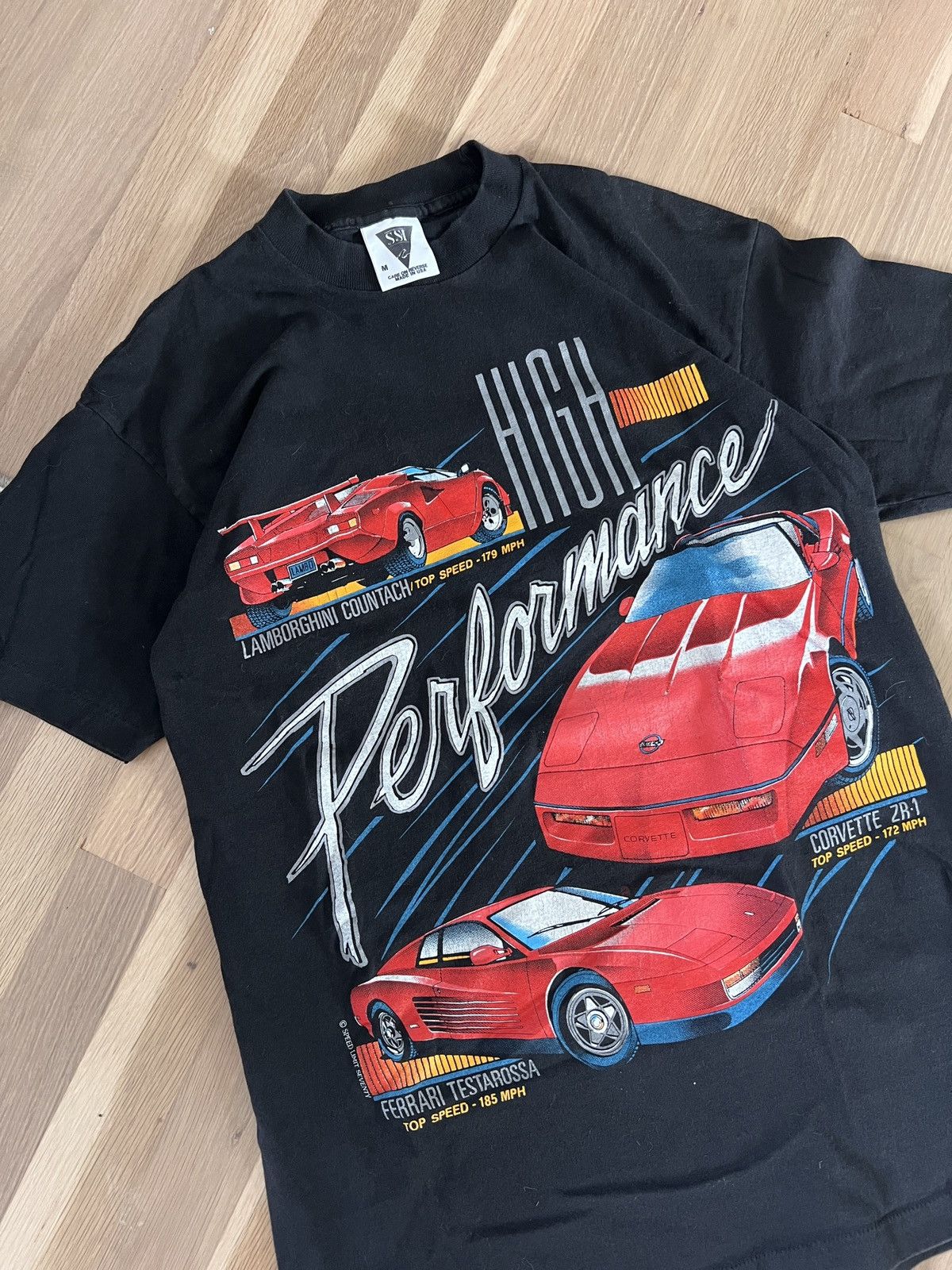 Vintage 90s SSI Lamborghini Ferrari High Performance T-Shirt Size US M / EU 48-50 / 2 - 2 Thumbnail