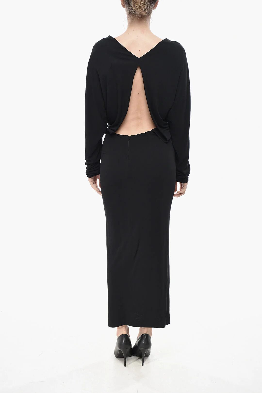 KHAITE og1mm0426 Backless Dress in Black Size M / US 6-8 / IT 42-44 - 2 Thumbnail