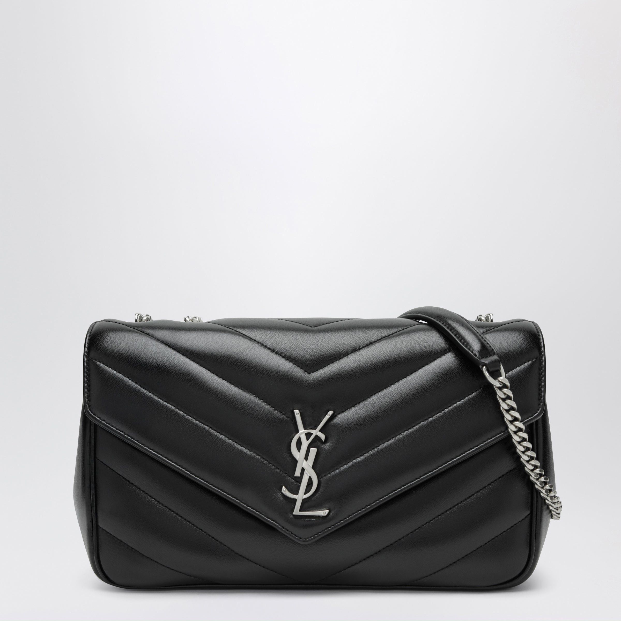 Saint Laurent Paris Saint Laurent Loulou Medium Quilted Lambskin Leather Bag In Black Size ONE SIZE - 1 Thumbnail