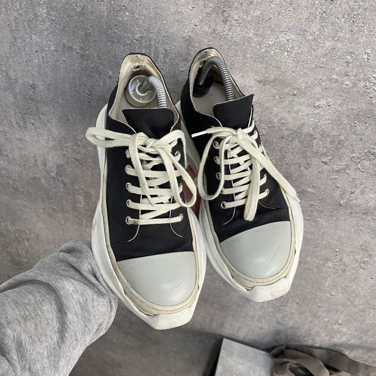 Rick Owens Drkshdw Rick Owens Drkshdw Abstract Low Top Black Milk Sneakers Size US 7 / EU 40 - 4 Thumbnail