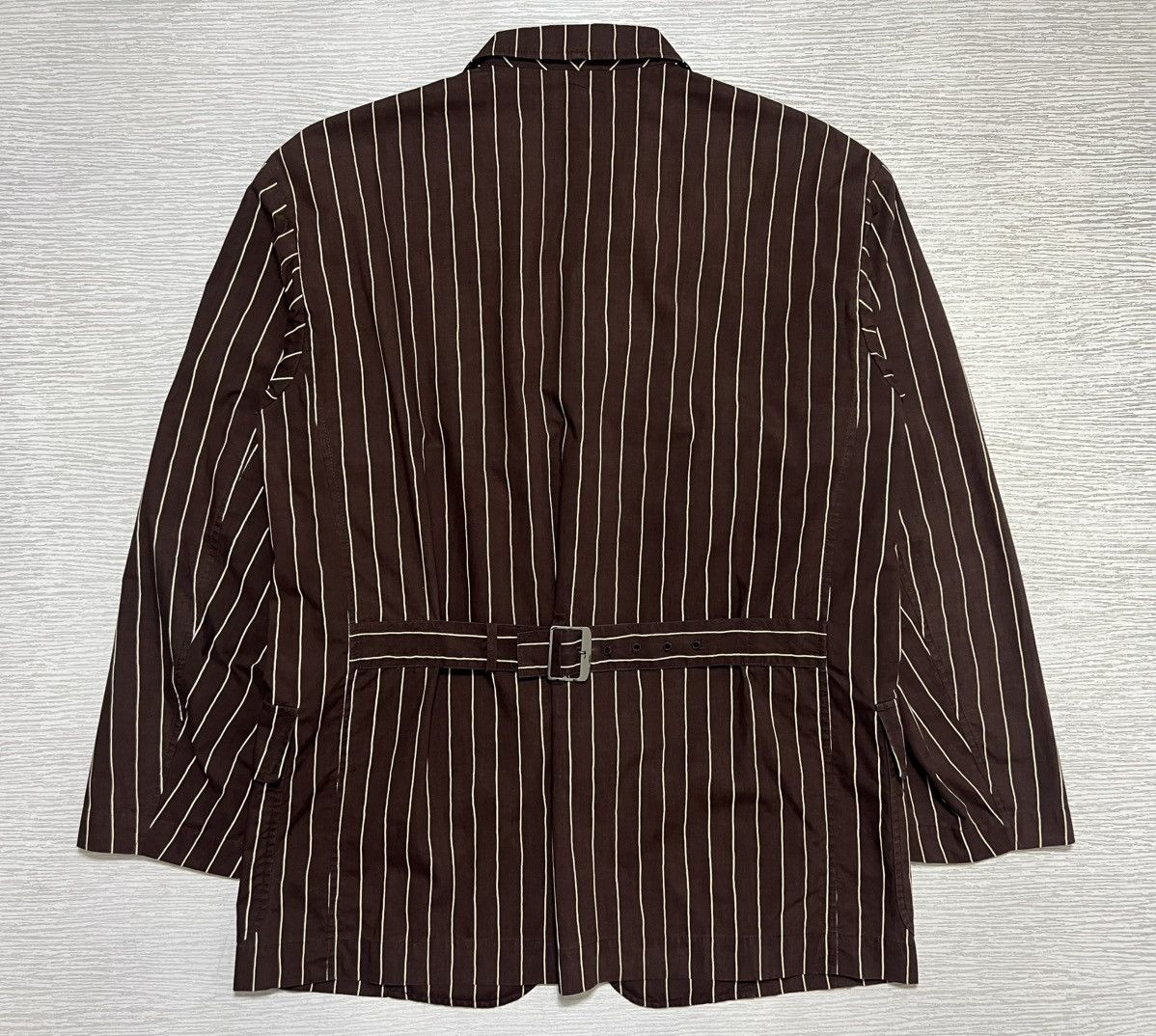 Issey Miyake Issey Miyake Men - Cinch Back Stripe Blazer Size US M / EU 48-50 / 2 - 4 Thumbnail