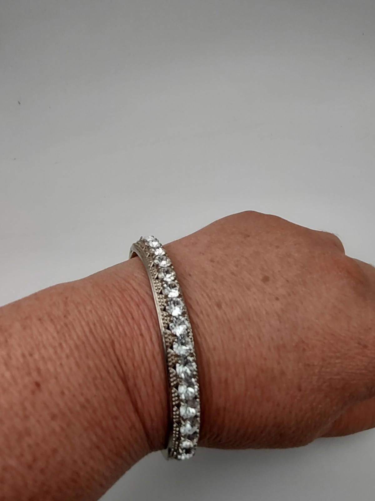 Other STS Karis Platinum Plated Stainless Steel Crystal Bangle Size ONE SIZE - 3 Thumbnail