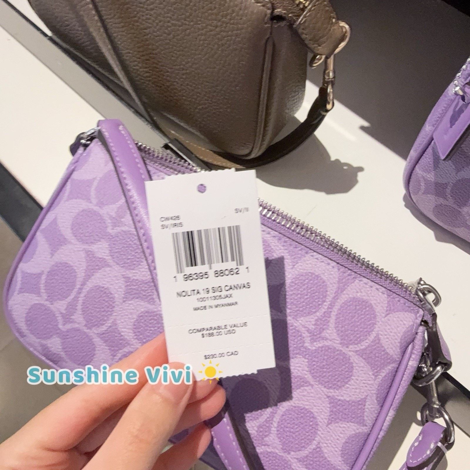 Coach NWT Coach Nolita 19 In Signature Canvas CW426 Silver/Iris Size ONE SIZE - 4 Thumbnail