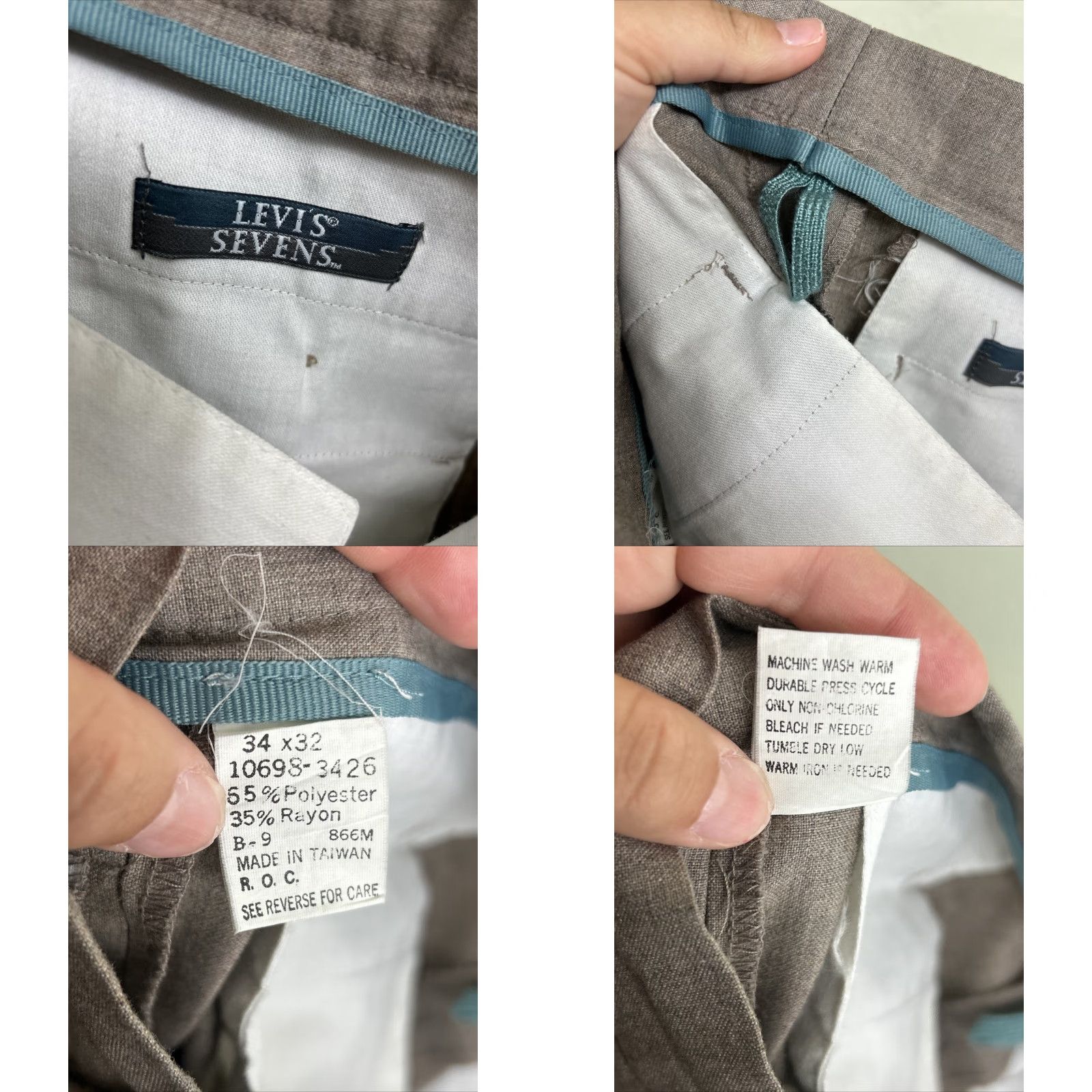 Levi's VINTAGE Levi’s Sevens Mens 34x32 Polyester Rayon Pants Brown Size US 34 / EU 50 - 9 Thumbnail