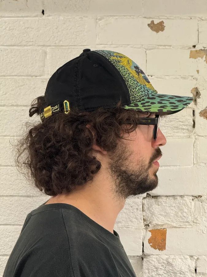 Versace Versace H&M Turquoise Leopard Print Baseball Cap Size ONE SIZE - 4 Thumbnail
