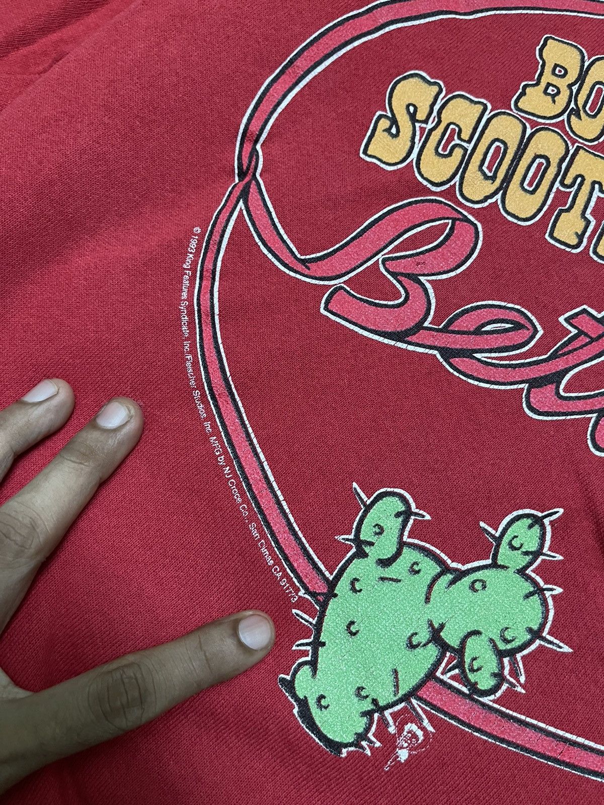 Vintage 1993 BETTY BOOP COWBOY MIRROR PRINT SWEATSHIRT RARE DESIGN Size US M / EU 48-50 / 2 - 9 Thumbnail