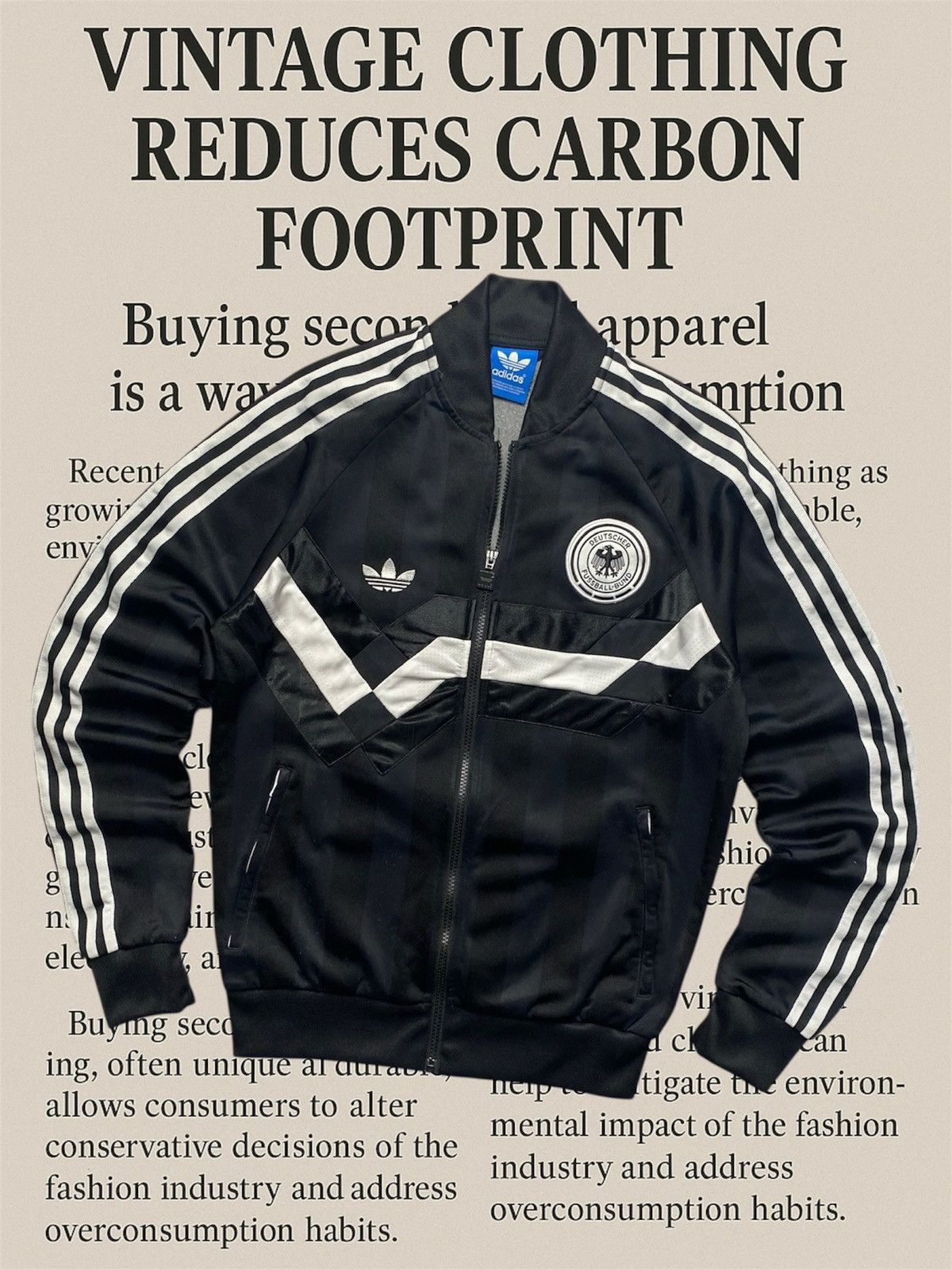 Adidas Vintage Adidas zip sweatshirt deutscher fussball bund German Size US M / EU 48-50 / 2 - 1 Thumbnail