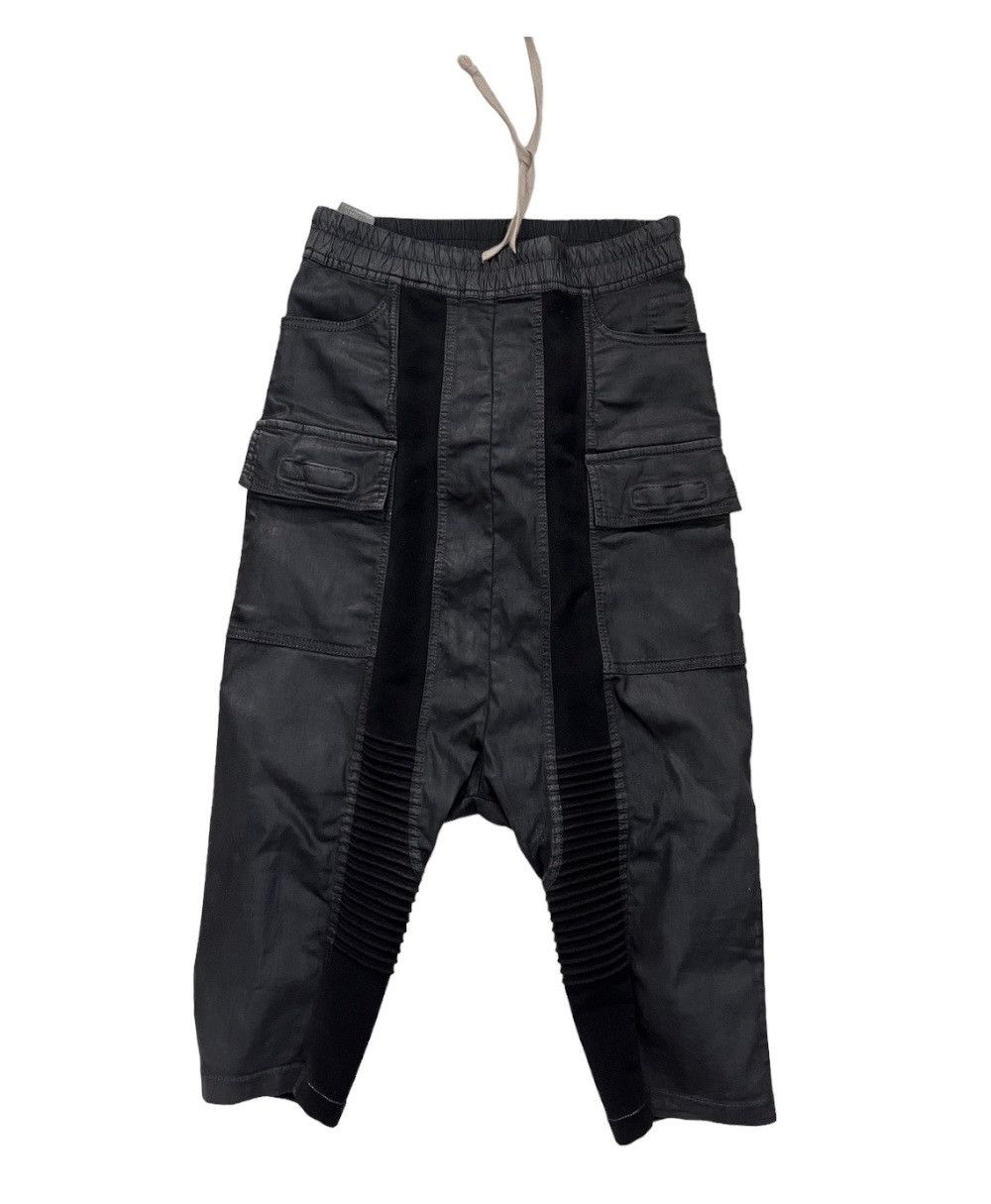 image of Rick Owens Drkshdw Aw 09 Drkshdw Nylon Ribbed Bw Cargo Pants in Washed Black, Men's (Size 30)