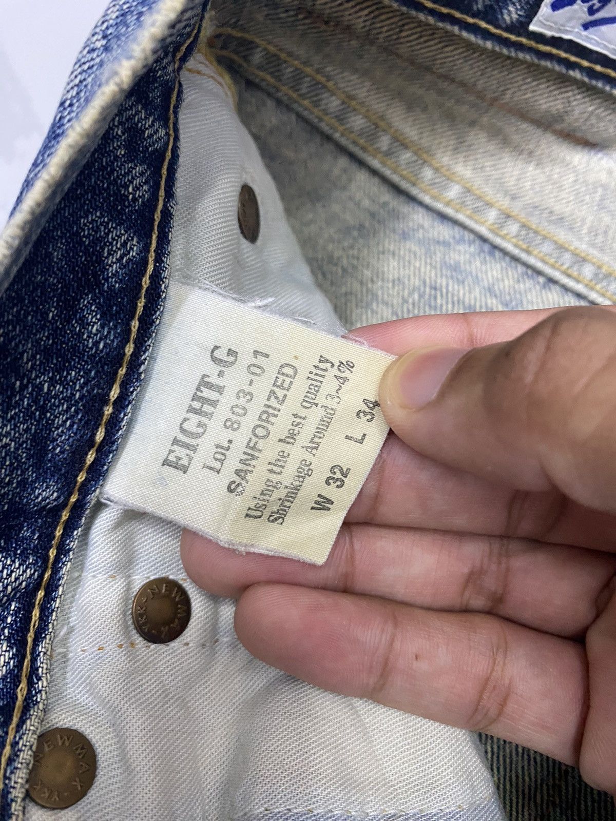 EIGHT-G EIGHT G SELVEDGE DIRT MADE IN JAPAN DISTRESS DENIM JEANS Size US 32 / EU 48 - 7 Thumbnail