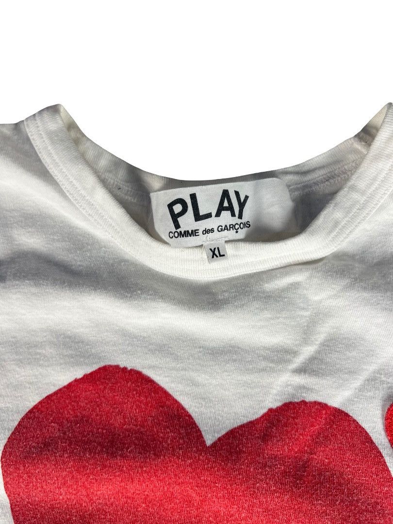 Comme des Garcons CDG PLAY Double Heart Tee (Front & Back) – Size XL (Fits L) Size US XL / EU 56 / 4 - 2 Thumbnail