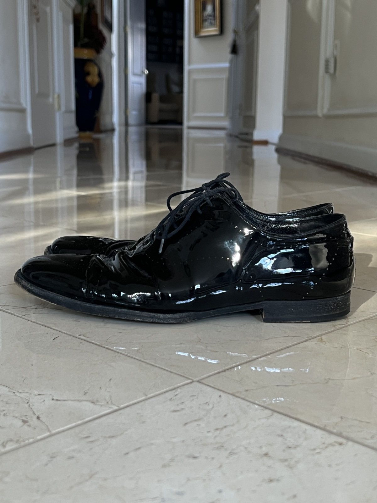 Gucci Gucci - Patent Leather Black Tuxedo Dress Shoes Size US 8.5 / EU 41-42 - 1 Thumbnail