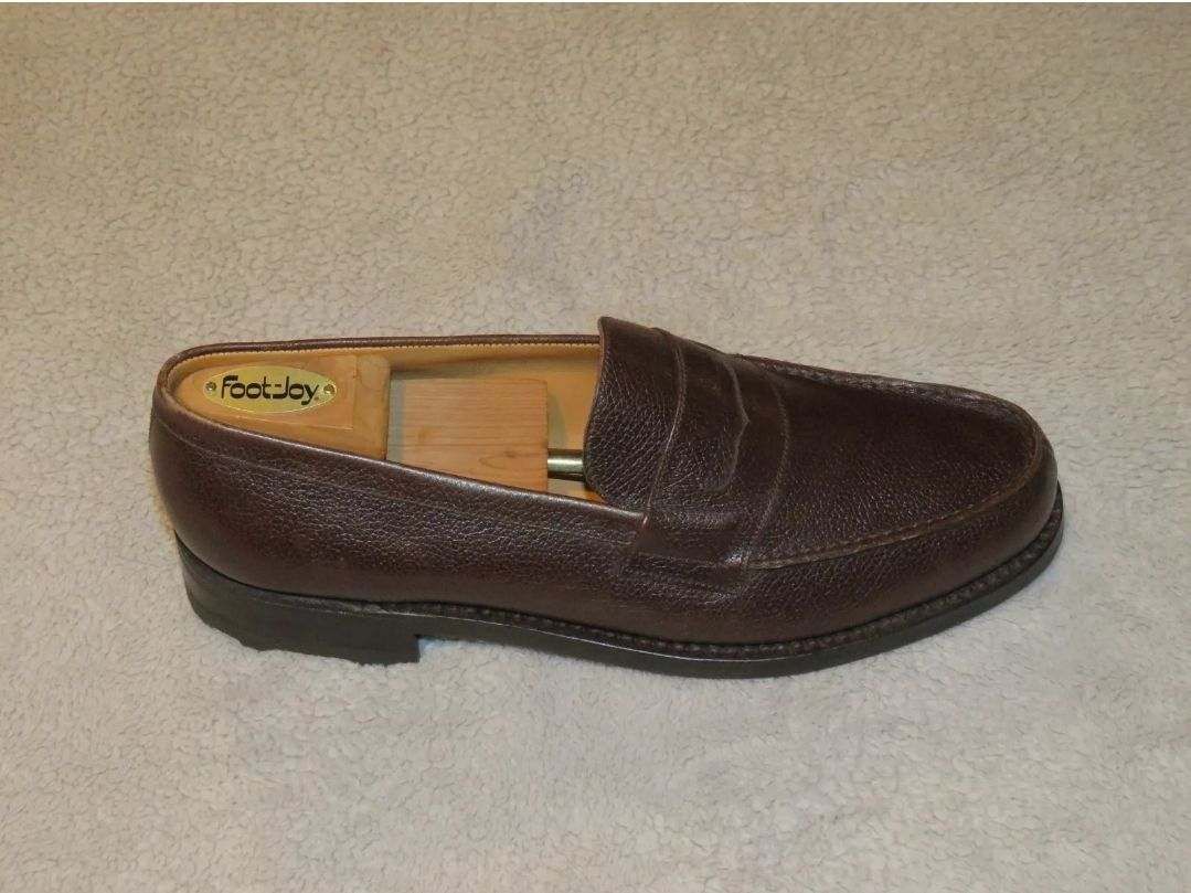 J.M. Weston Brown Grain Leather Split Toe Loafer 11.5 C NWB Size US 11.5 / EU 44-45 - 2 Thumbnail