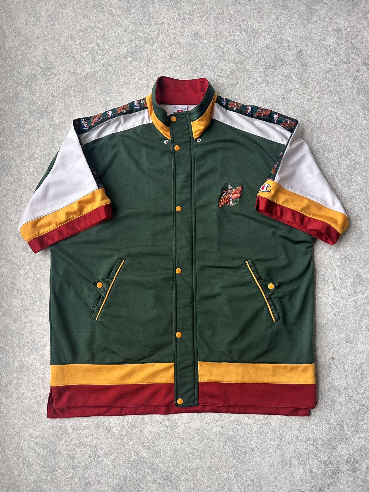 Champion Y2K 90s NBA Champion Seattle Supersonics Warm up Suit Size US XL / EU 56 / 4 - 10 Thumbnail