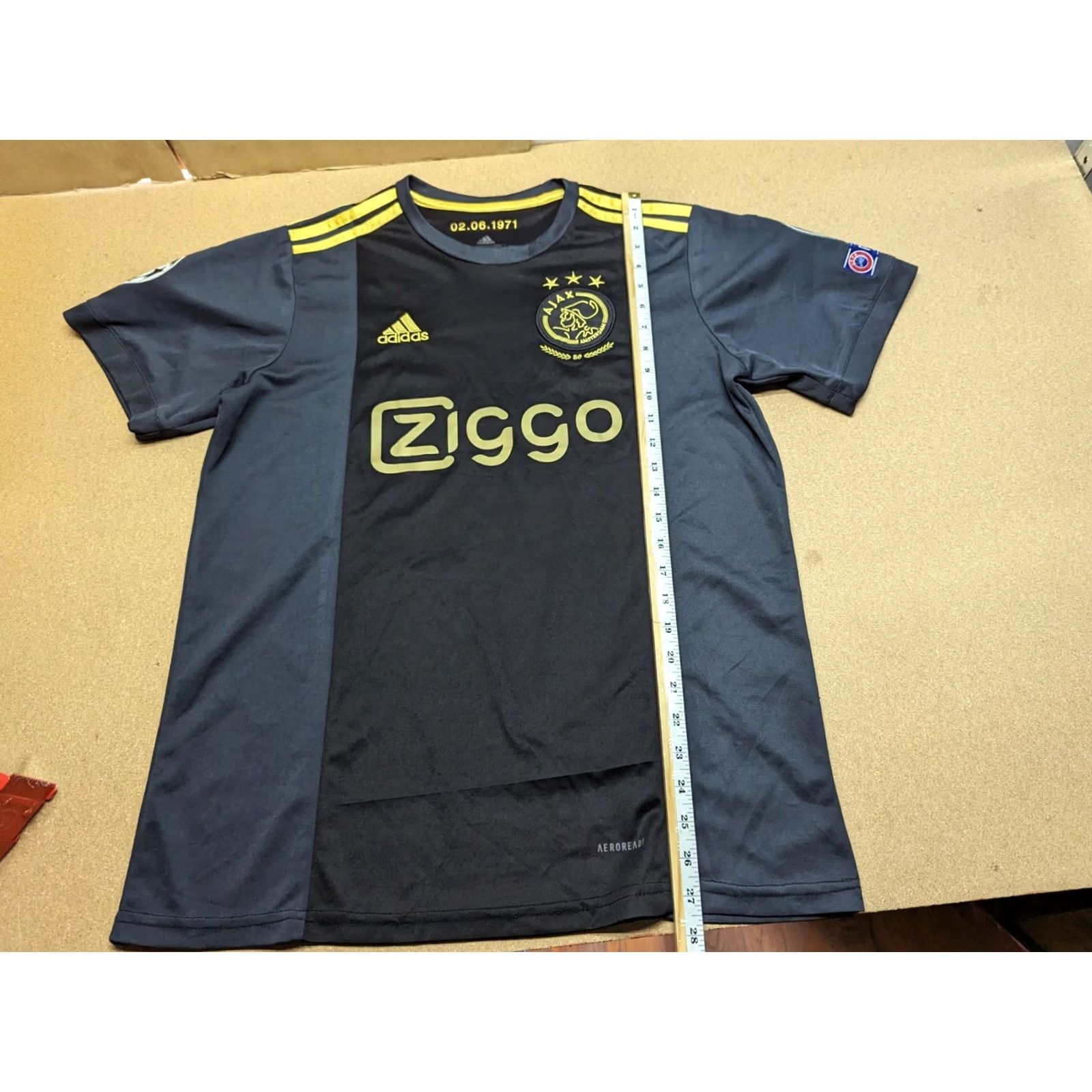 Adidas Adidas Ajax 3rd Champions League Jersey L Black 100% Polyester Football Quick Dry Mens T-Shirt Size US L / EU 52-54 / 3 - 6 Thumbnail