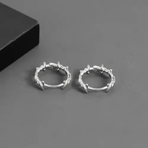 Other 100%925 silver retro punk earrings （1pairs） Size ONE SIZE - 4 Thumbnail