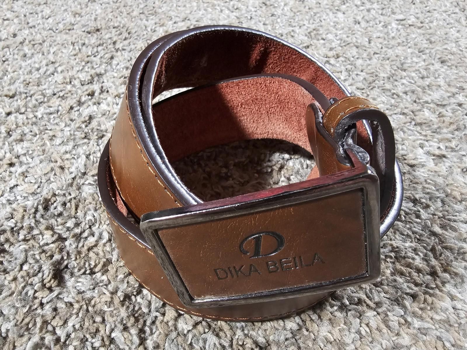 Designer DIKA BEILA Mens Leather Belt Brown Very Soft Size ONE SIZE - 1 Thumbnail