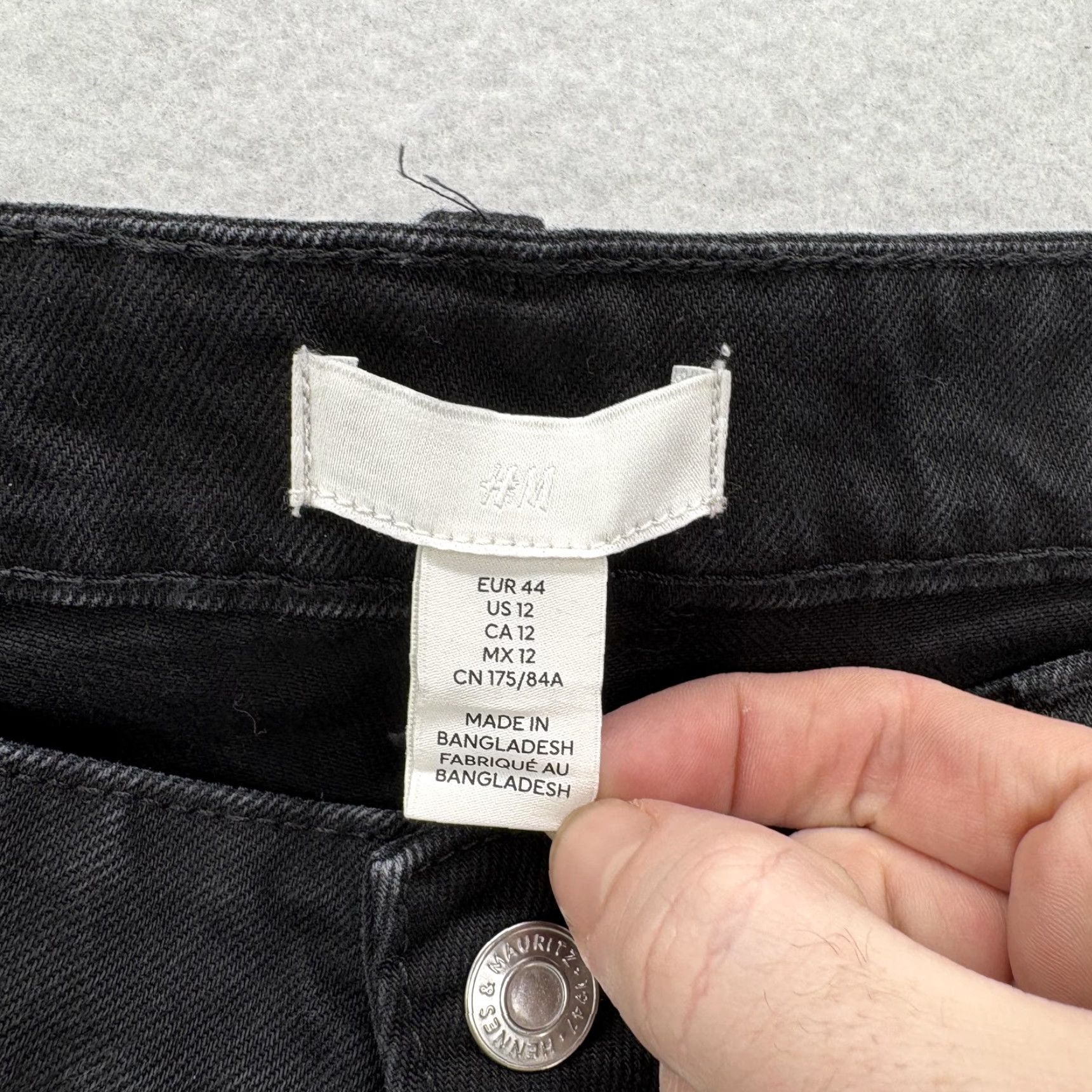 H&M H&M Jeans 90s Straight Womens 12 Black Charcoal Wash High Waist Full Length NWT Denim 5-Pocket 90s Theme Womens Size 34" / US 12 / IT 48 - 5 Thumbnail